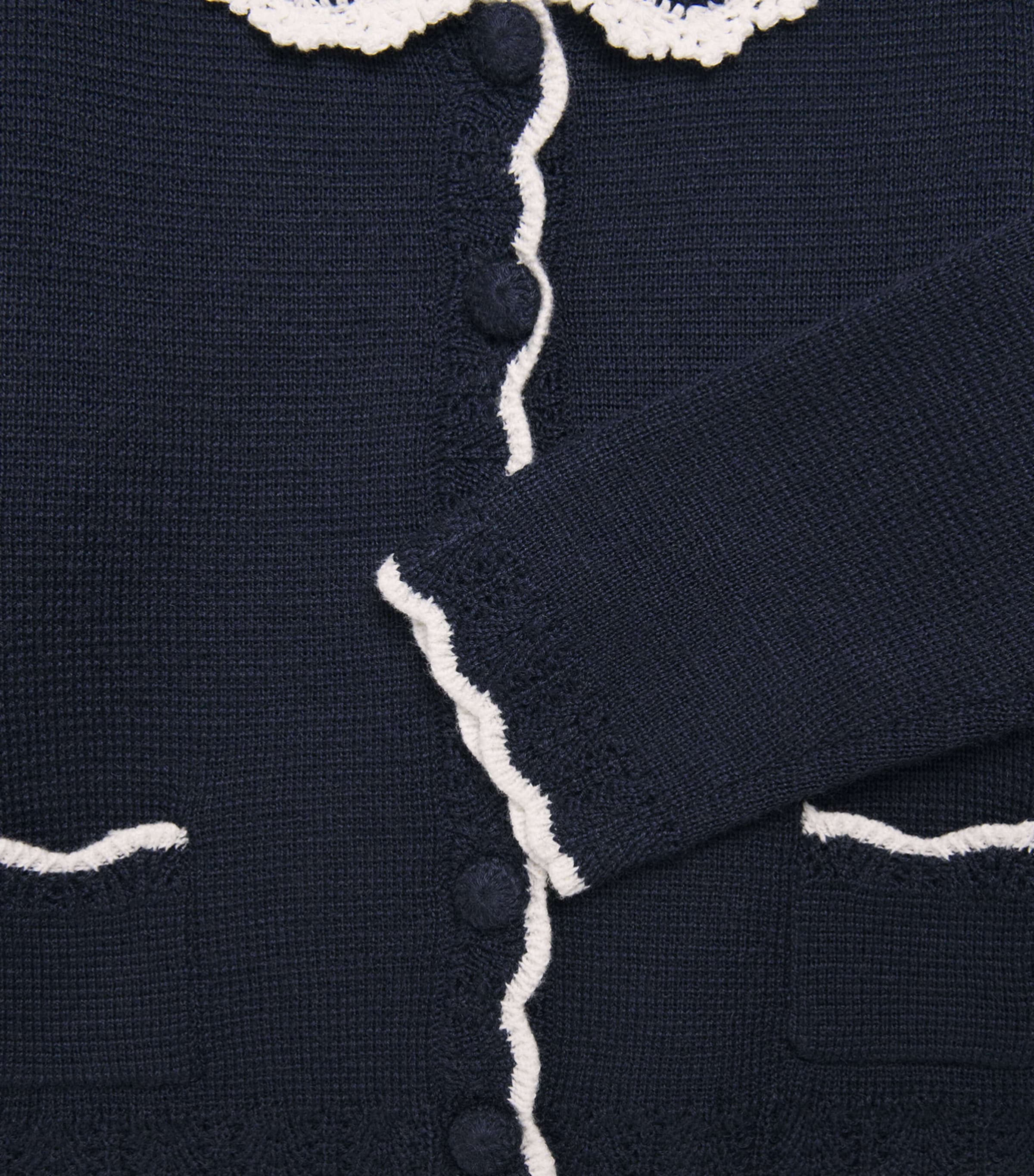 Tartine et Chocolat Wool-Blend Scalloped Cardigan (3-36 Months) Image 3