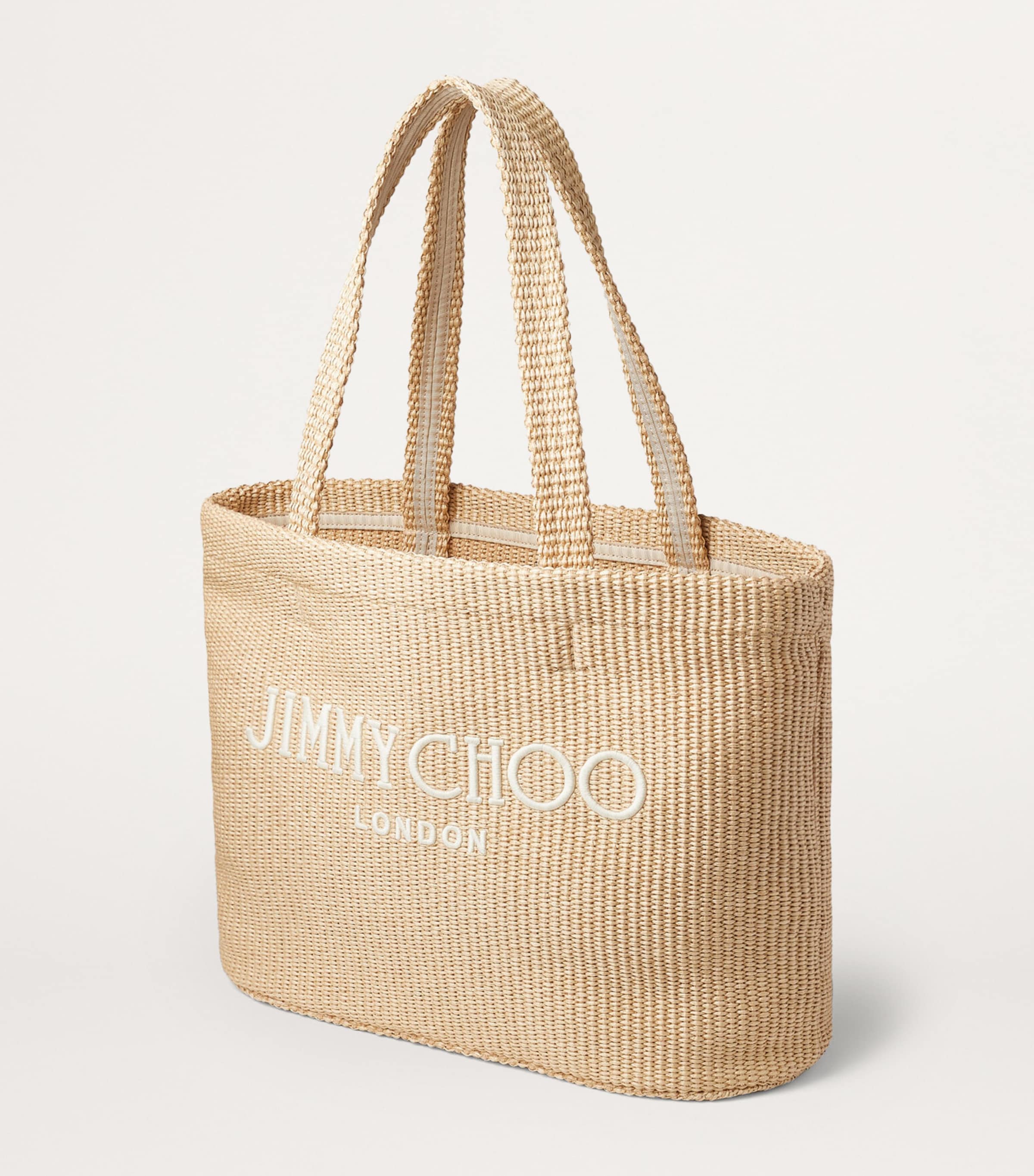 Jimmy Choo Beach Woven Tote Bag Natural/latte Image 3