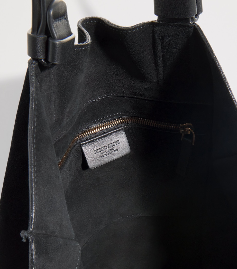 Suede Leather-Trim Tote Bag UC001 Image 4