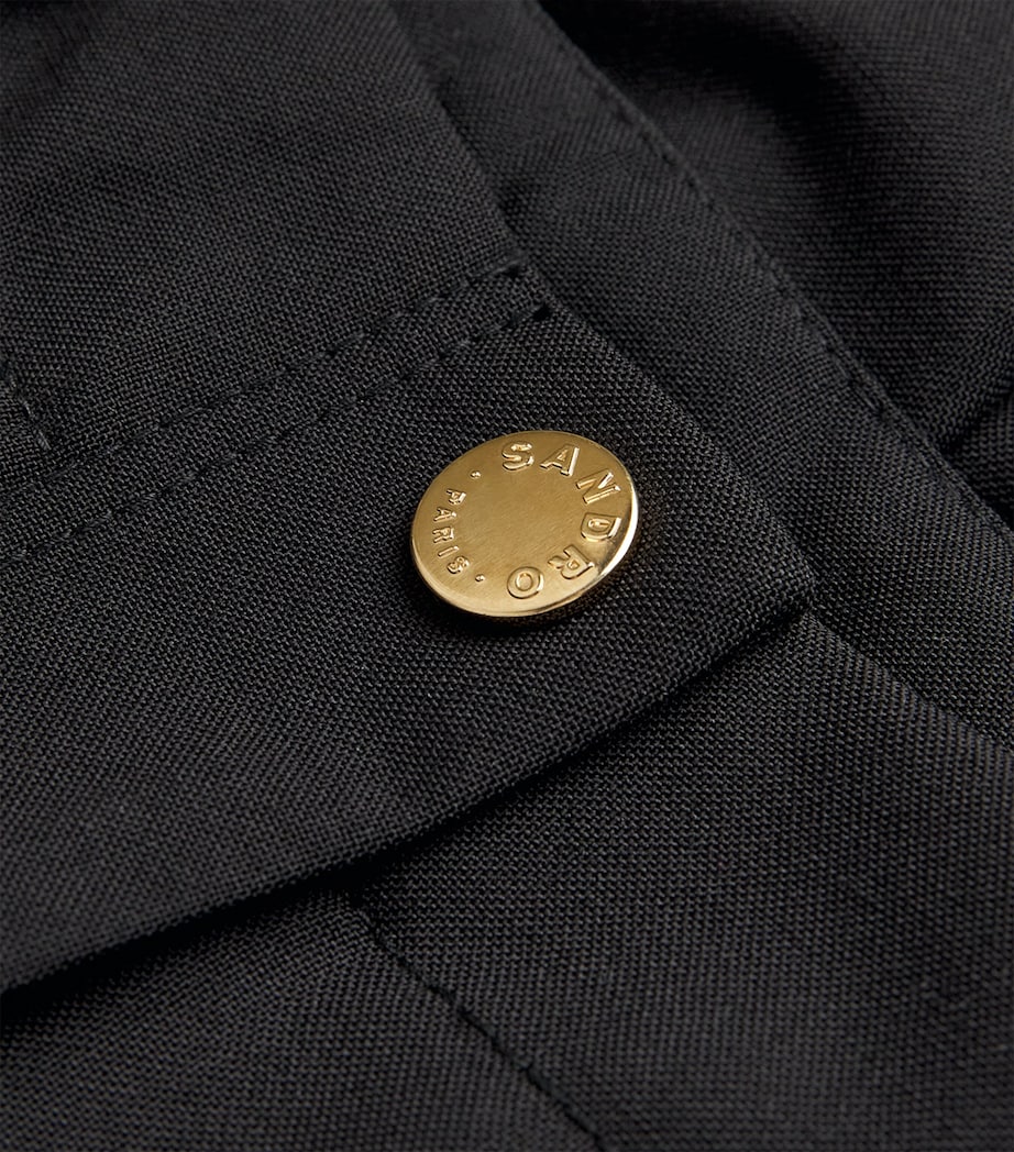 Wool-Blend Straight Leg Trousers BLACK Image 5