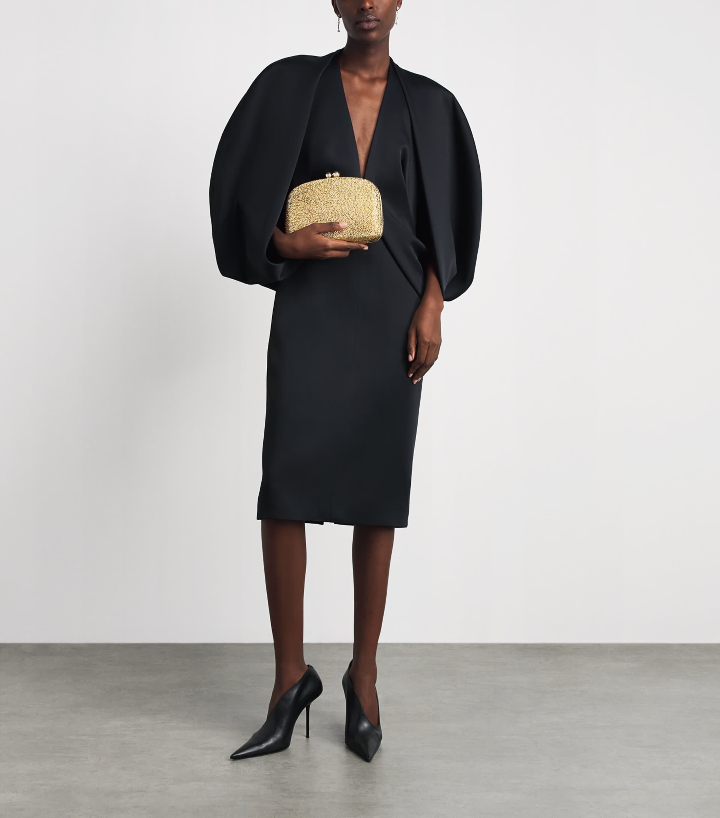 Carolina Herrera Crystal Vega Clutch Bag Gold Image 4