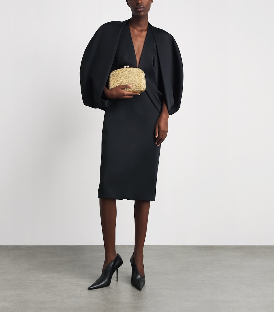 Carolina Herrera Crystal Vega Clutch Bag Gold Image 4