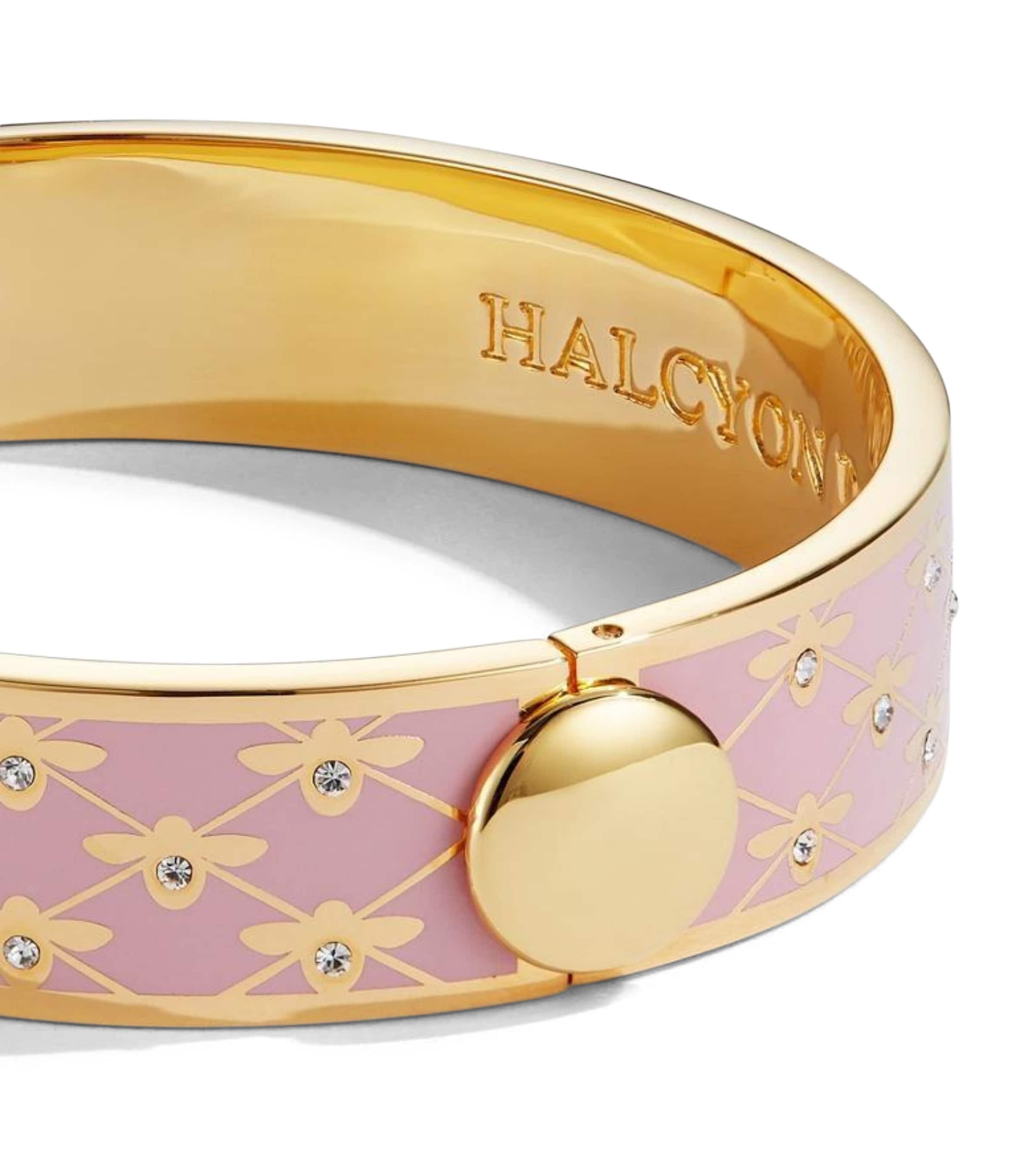 Halcyon Days Gold-Plated Enamel Bee Sparkle Bangle Pink/gold Image 2