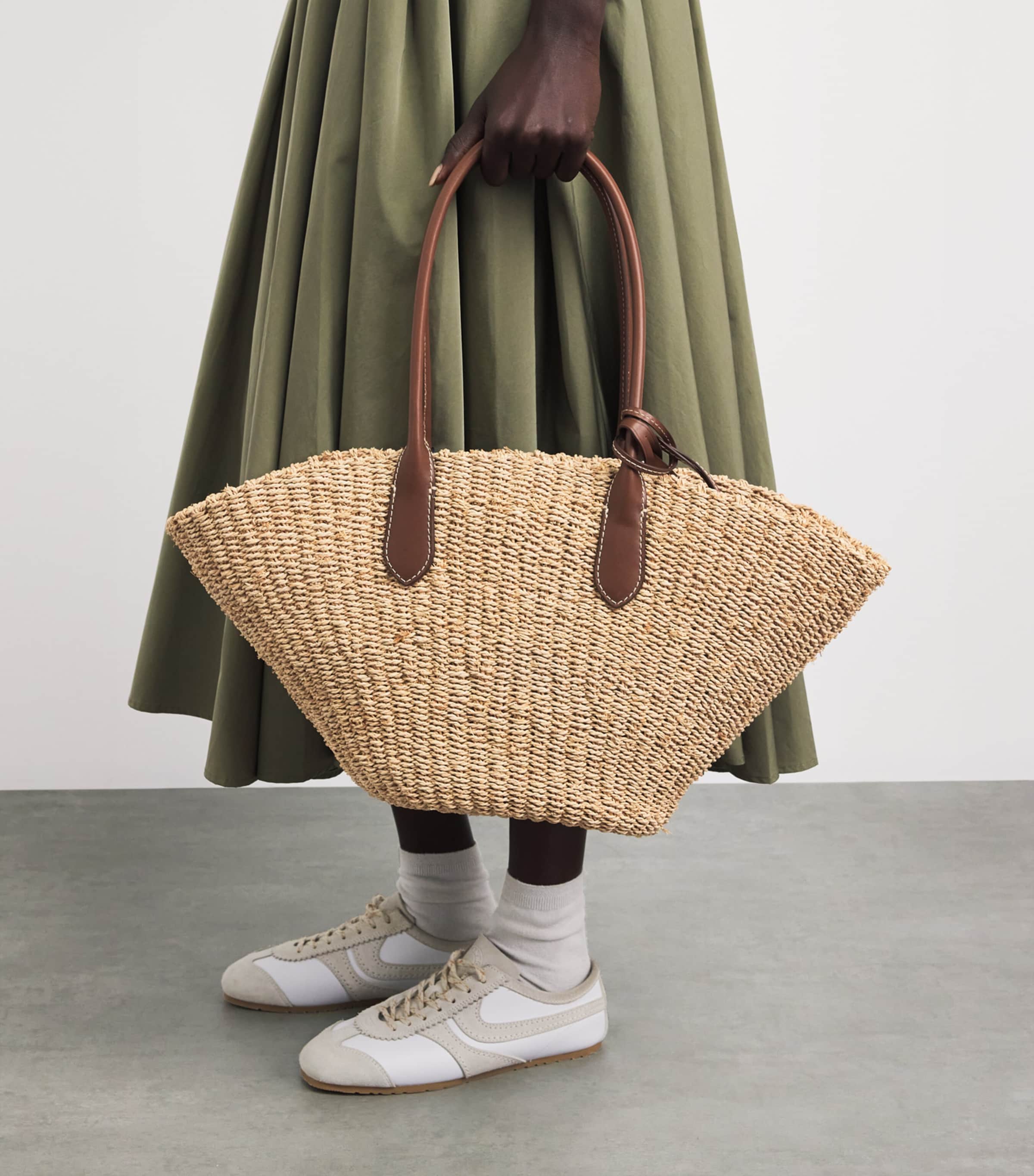 Polo Ralph Lauren Medium Raffia Tote Bag Natural/cuoio Image 4