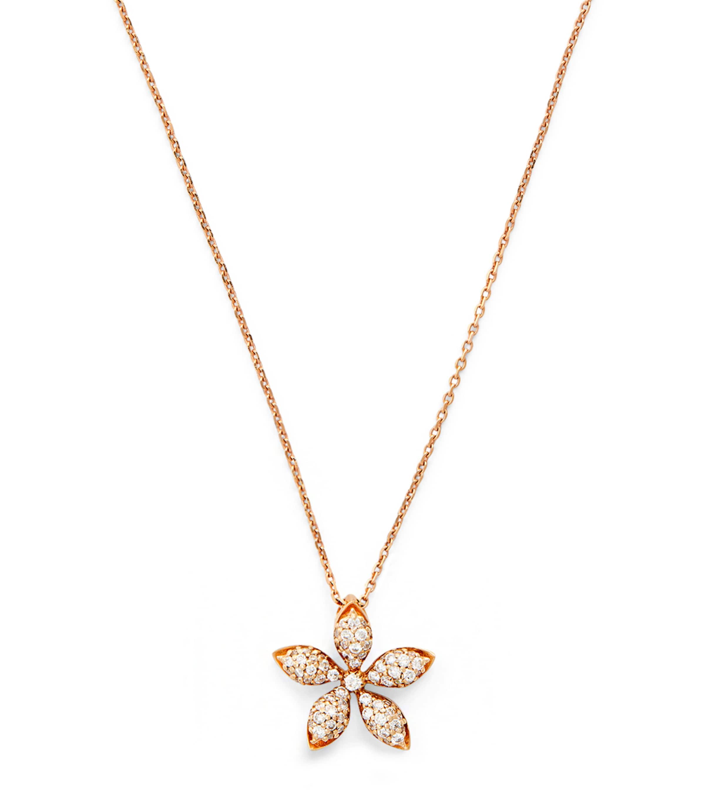 Bee Goddess Rose Gold And Diamond Apple Seed Necklace In Rose Gold