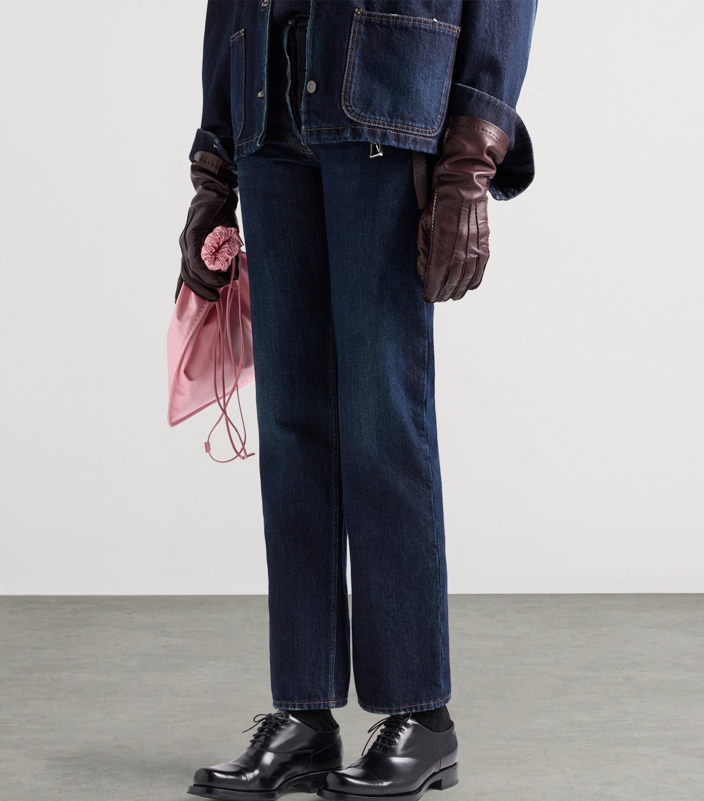Prada Womens High-Waist Straight Jeans Blue Image 3
