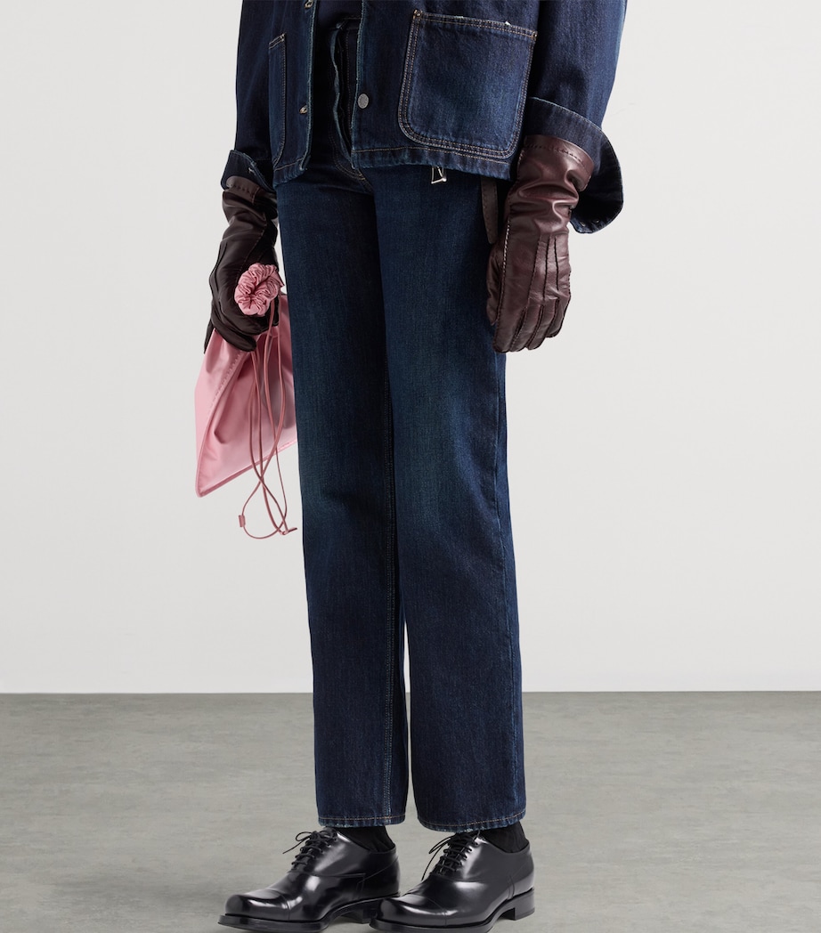 Prada Womens High-Waist Straight Jeans Blue Image 3
