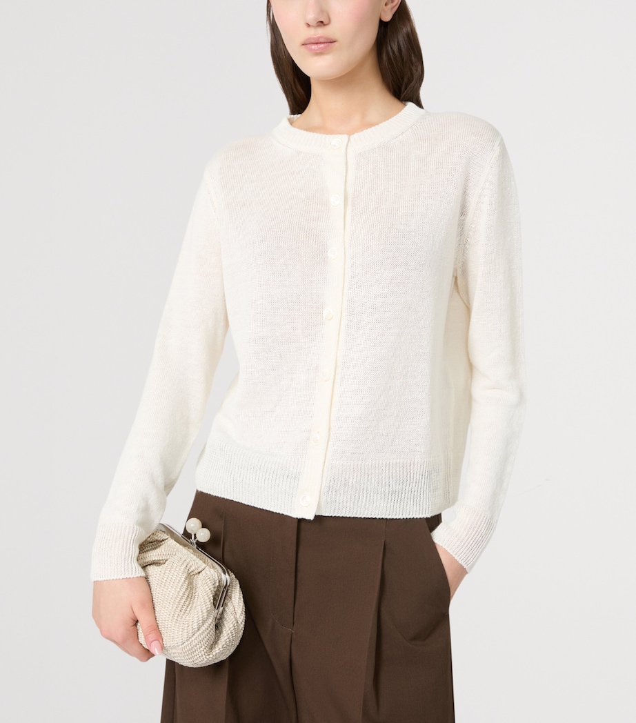 Linen Cardigan ECRU Image 4