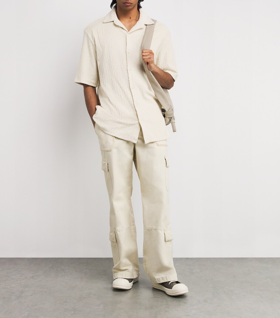 Terry Cotton Logo Bowling Shirt CREAM Image 2