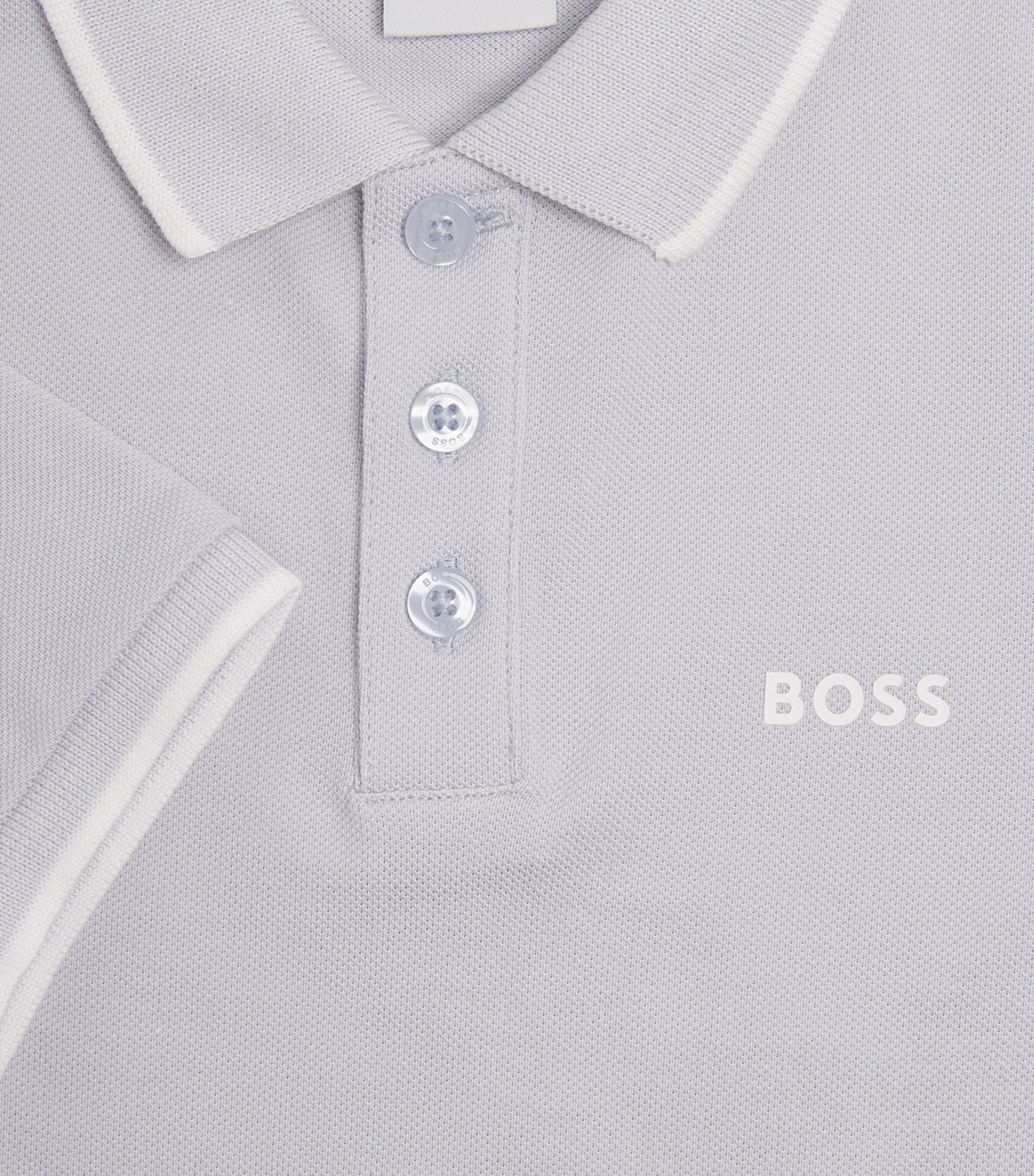 BOSS Kidswear Cotton Logo Polo Shirt (4-16 Years) Blue Image 3