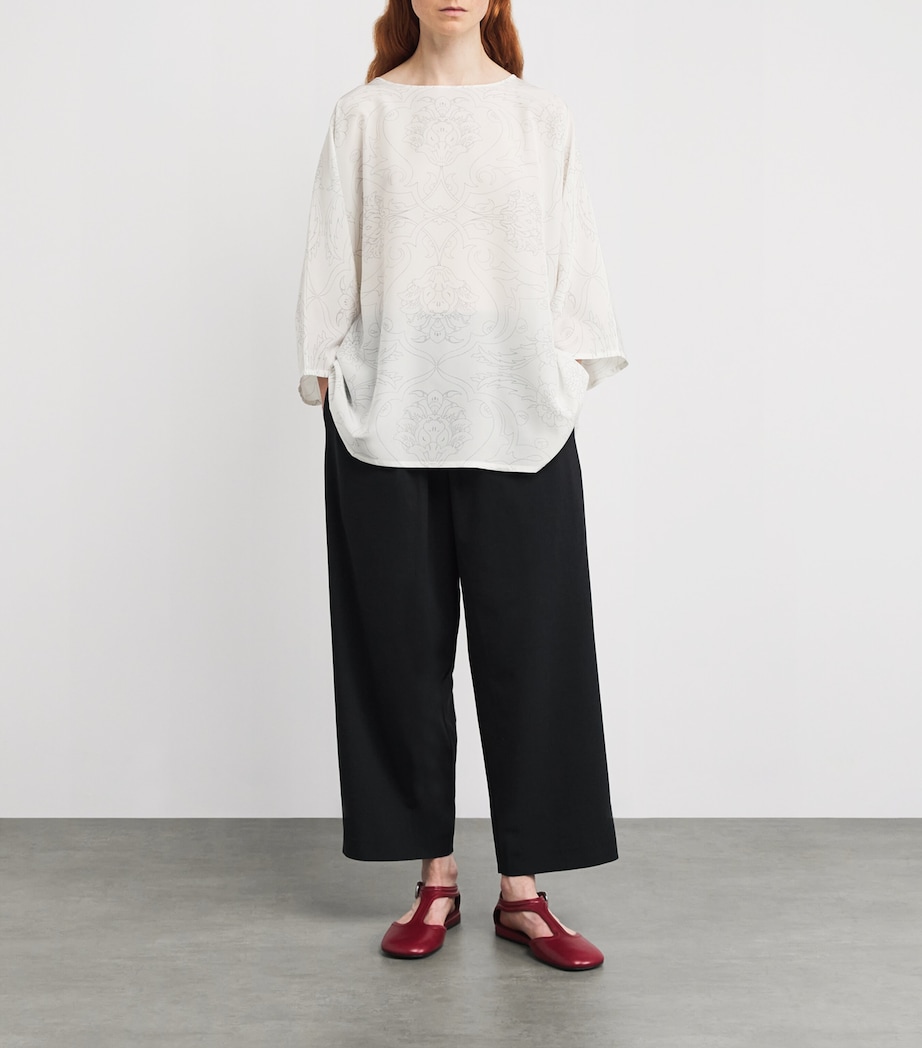 Silk Boat-Neck Top PENCIL Image 2