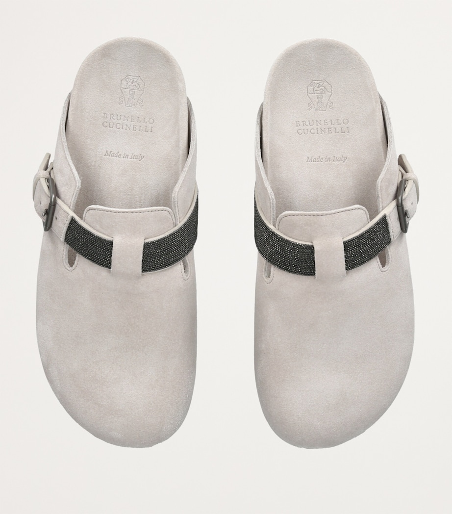 Suede Monili-Trim Clogs GREY/LIGHT Image 4