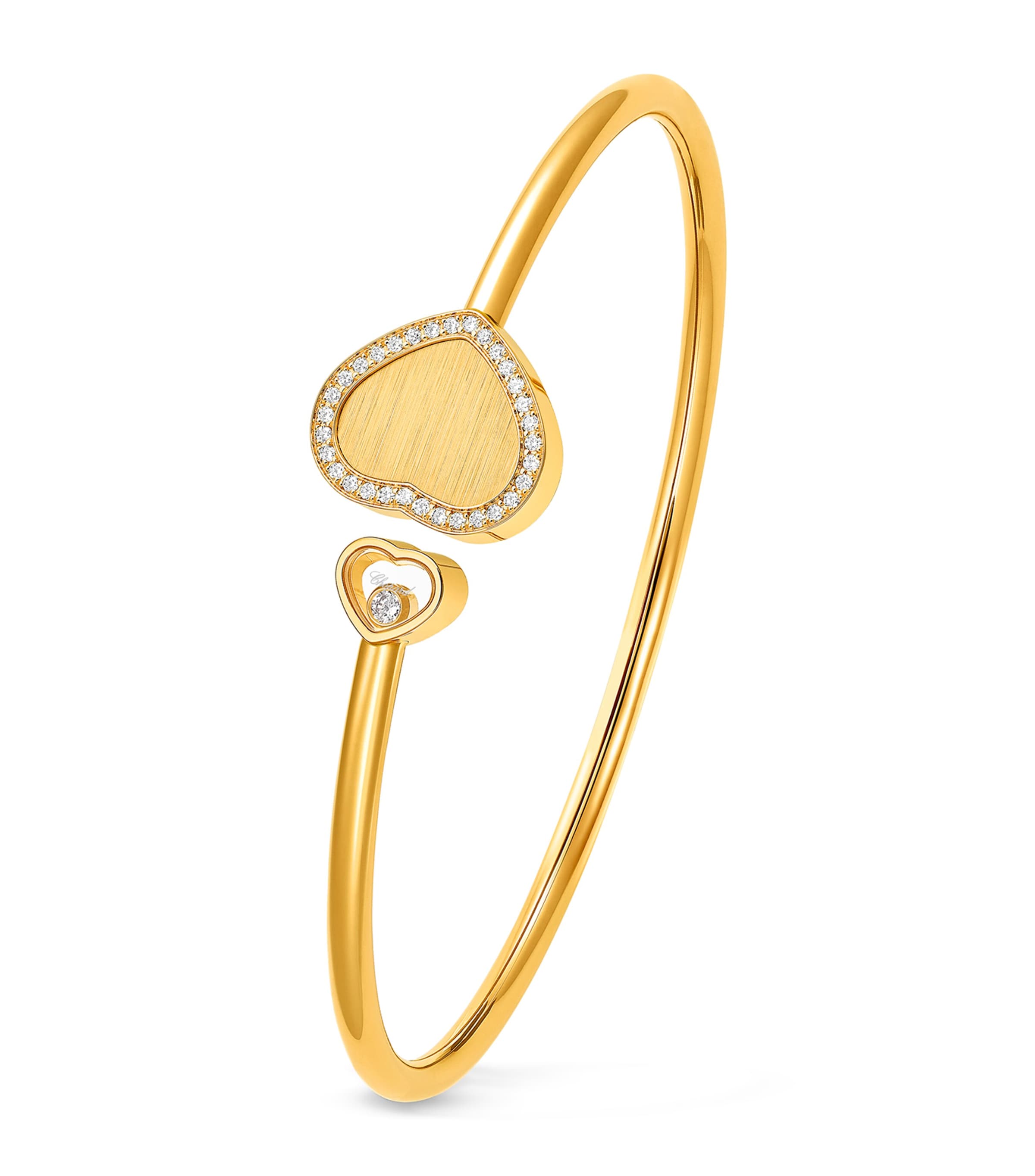 Chopard Yellow Gold And Diamond Happy Hearts Golden Hearts Bangle