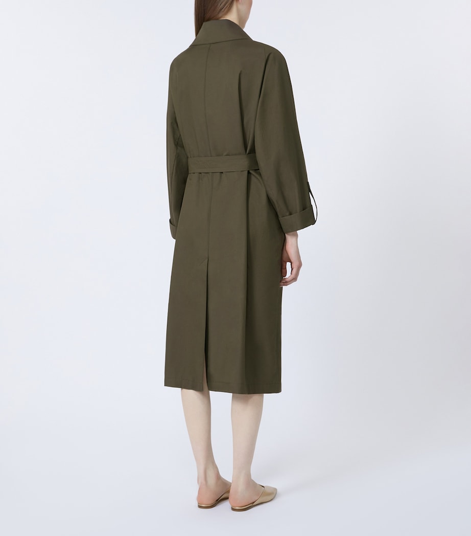 Water-Repellent Gabardine Trench Coat GREEN Image 3