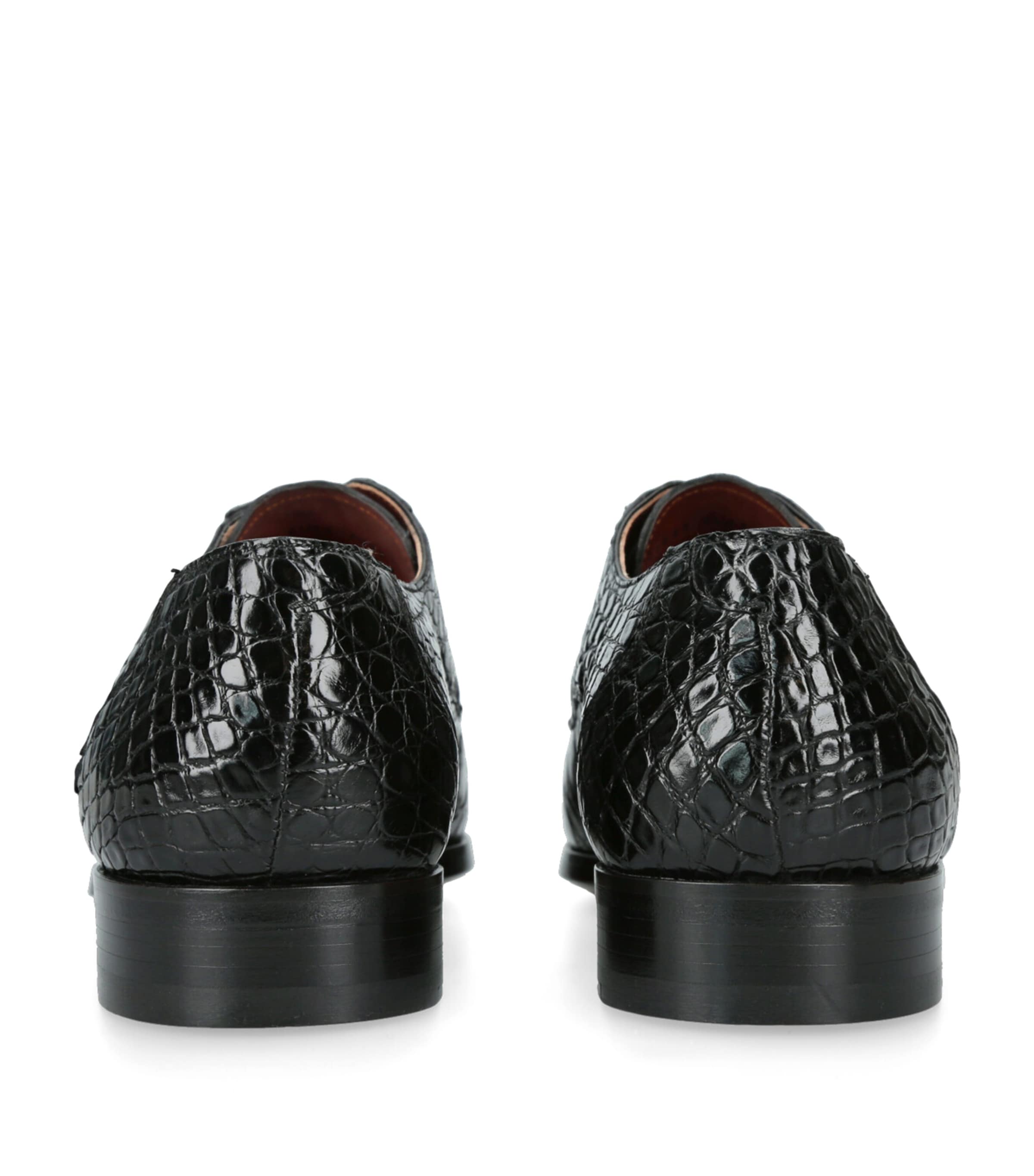 Magnanni Crocodile Leather Oxford Shoes Black Image 2