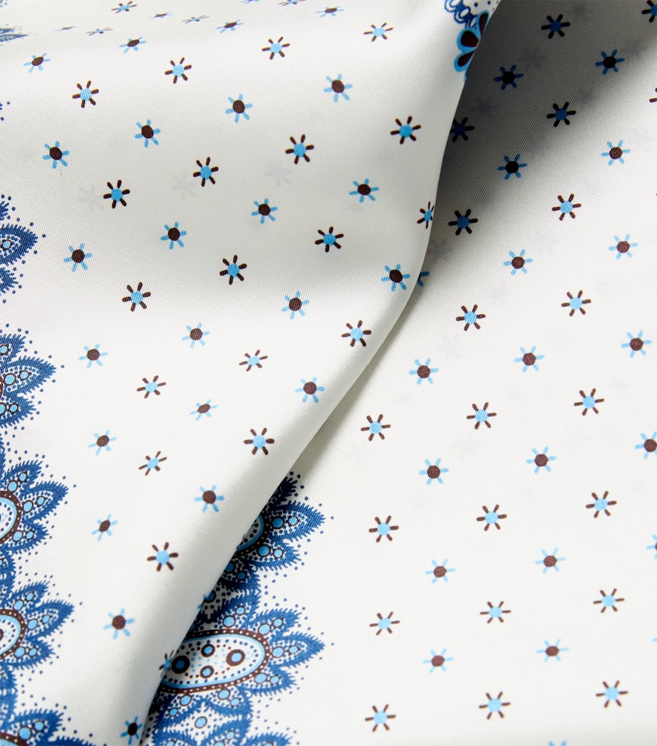 Silk Floral Print Square Scarf IVORY Image 3