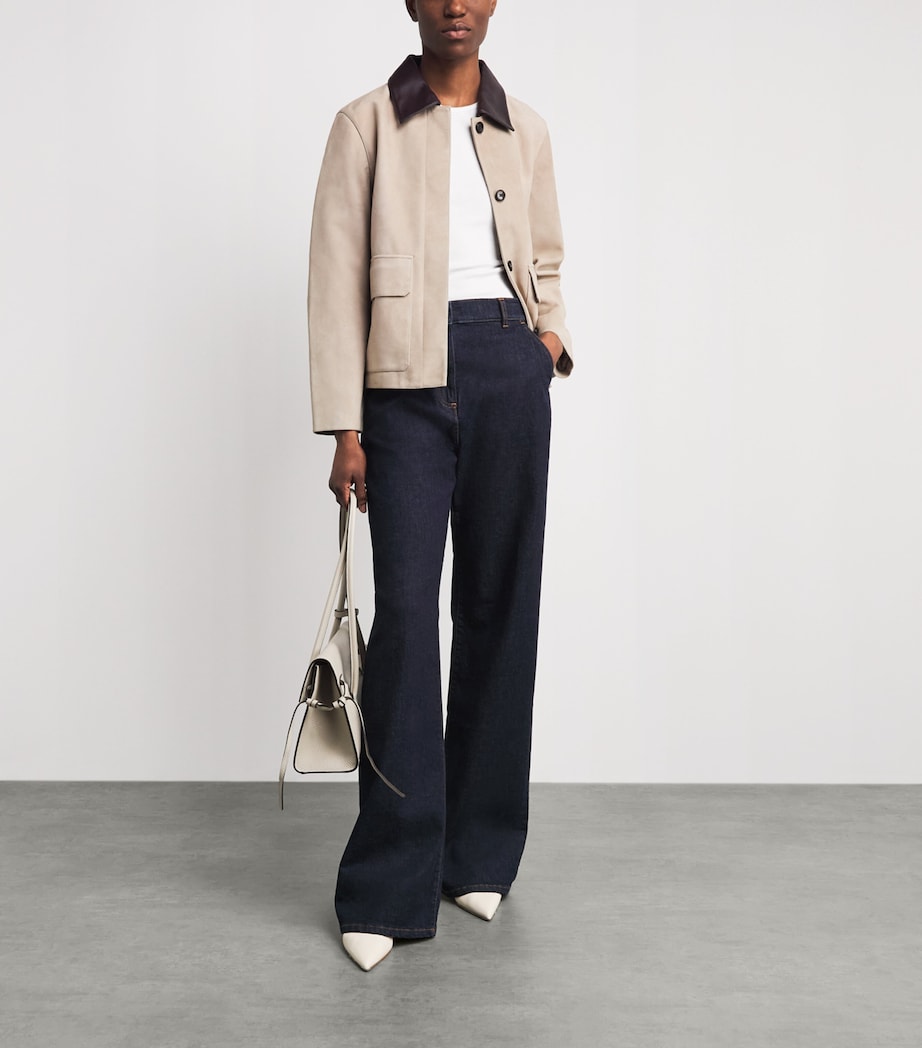 Suede Trucker Jacket E0L TAN Image 2