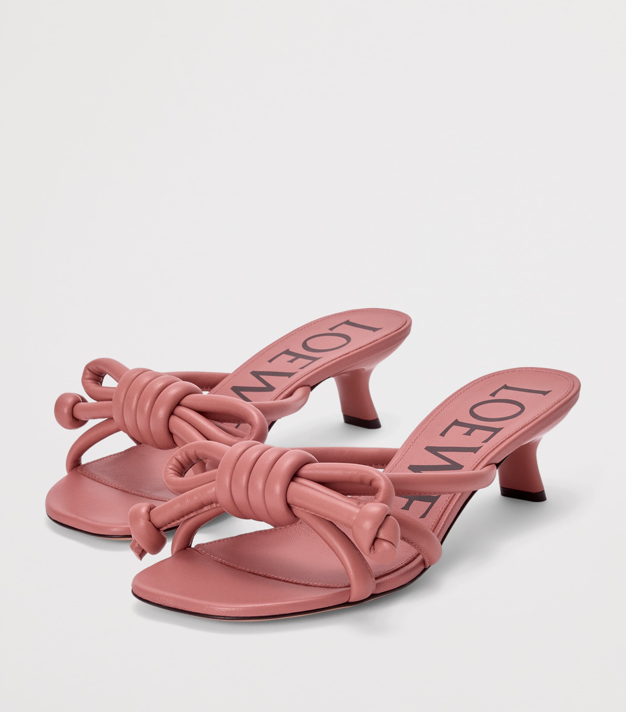 LOEWE Lambskin Flamenco Knot Mules 45 Blush Image 2