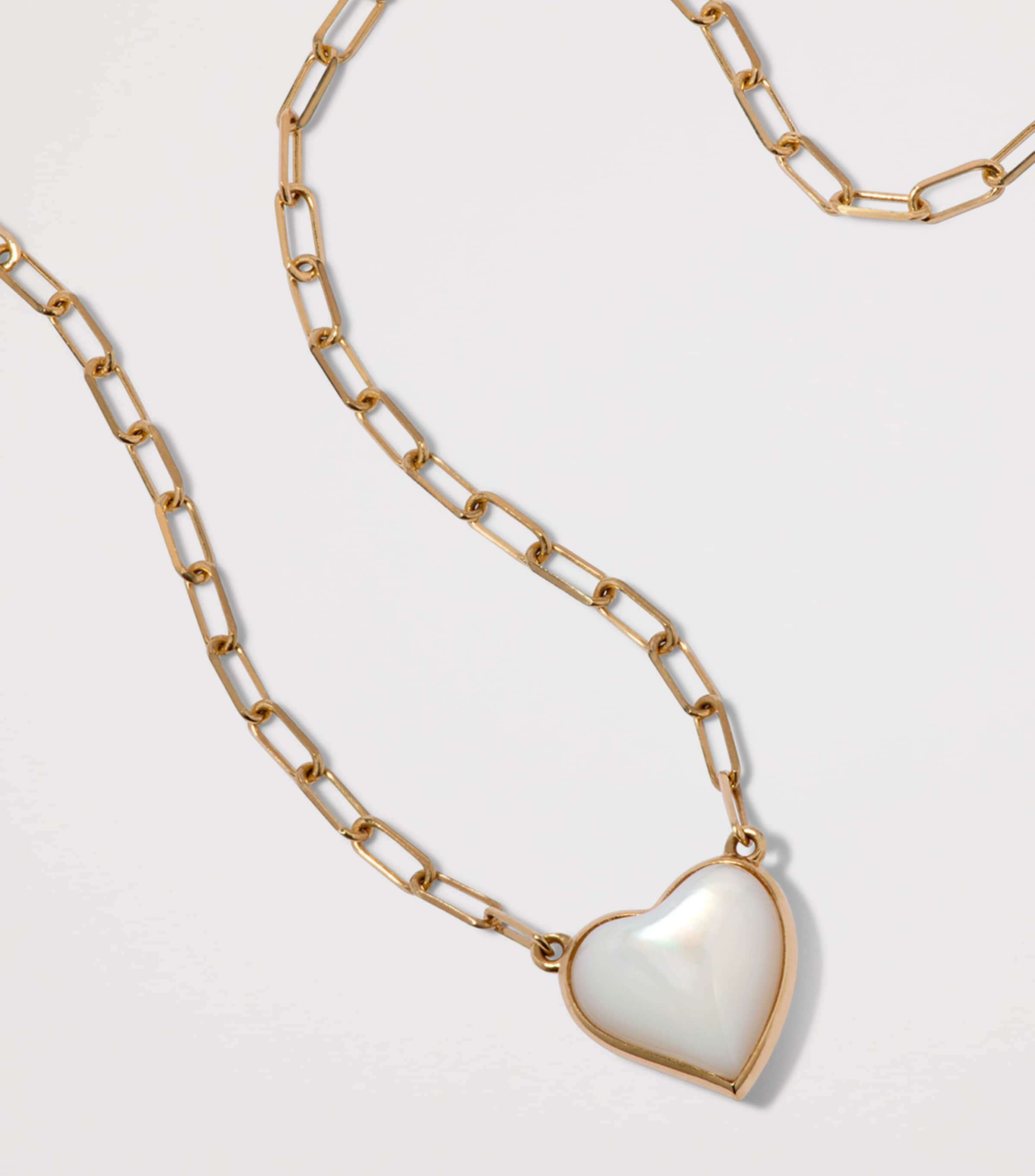 Annoushka Yellow Gold and Mother-of-Pearl Baby Heart Necklace Image 2
