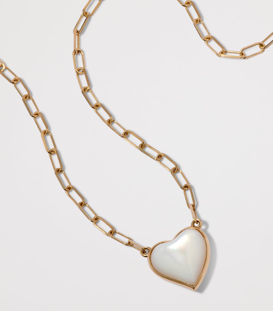 Annoushka Yellow Gold and Mother-of-Pearl Baby Heart Necklace Image 2