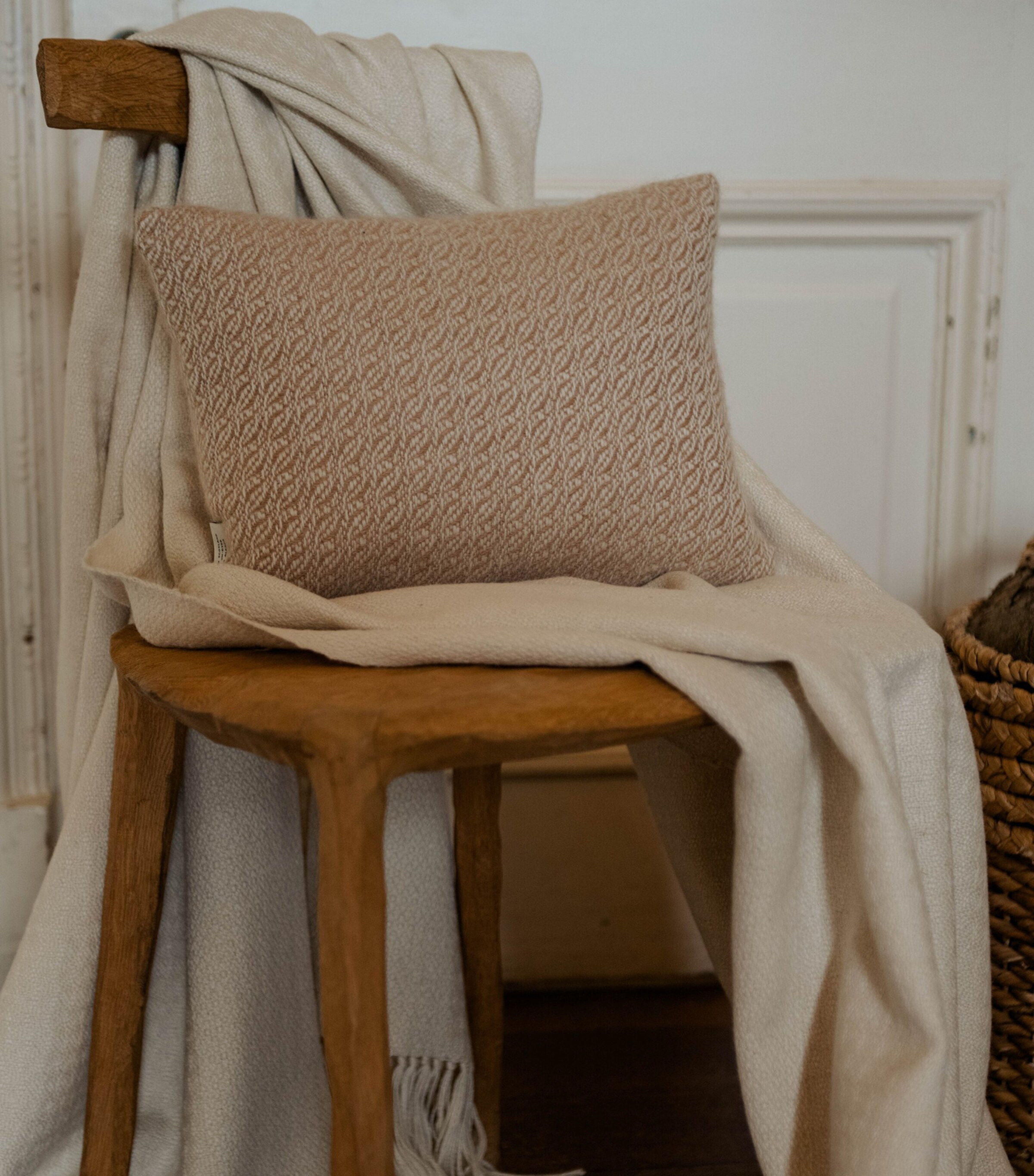 Araminta Campbell Alpaca-Blend Fern Cushion (30cm x 45cm) Caramel Image 6