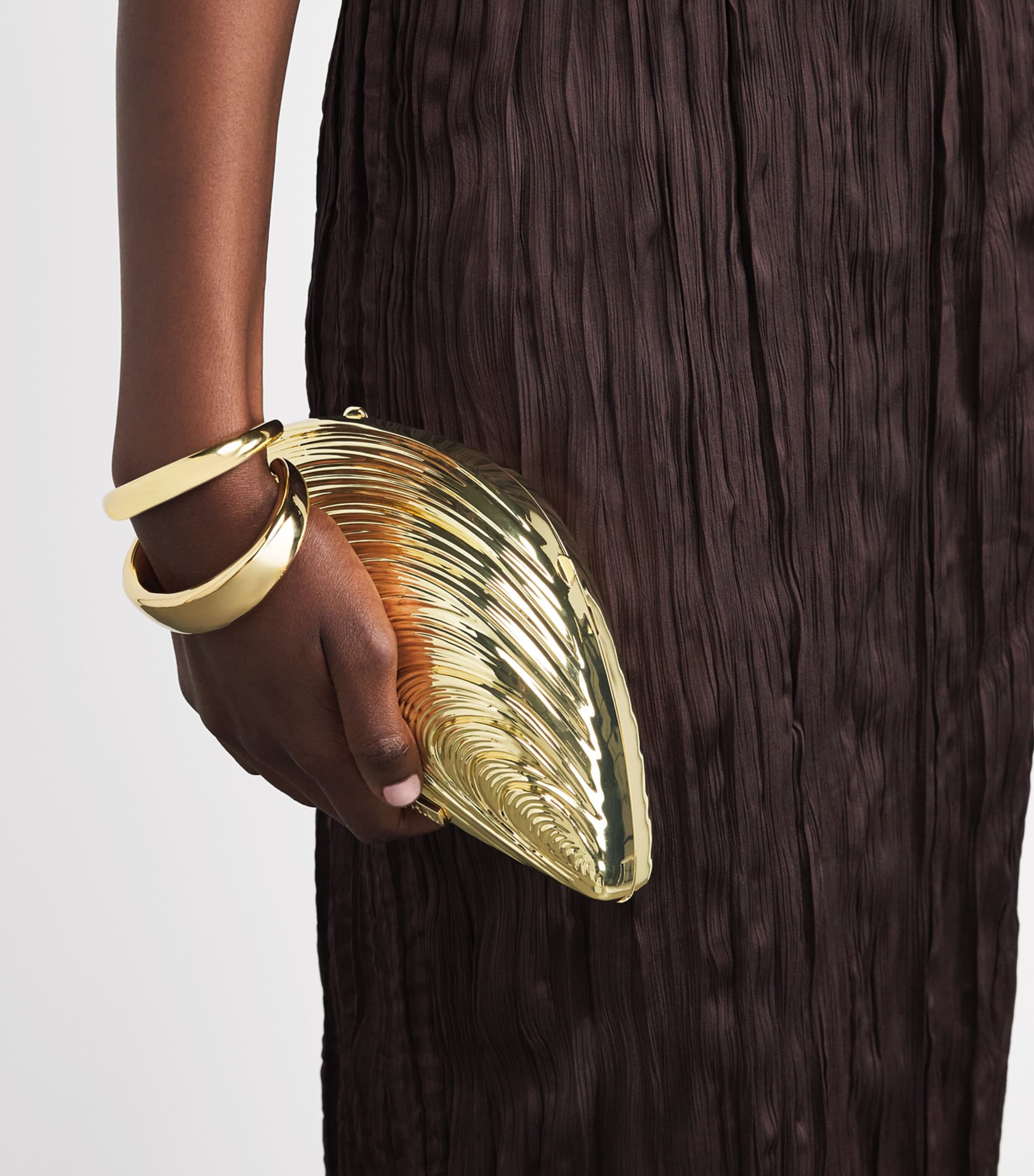 Bridget Oyster Clutch Bag GOLD Image 2