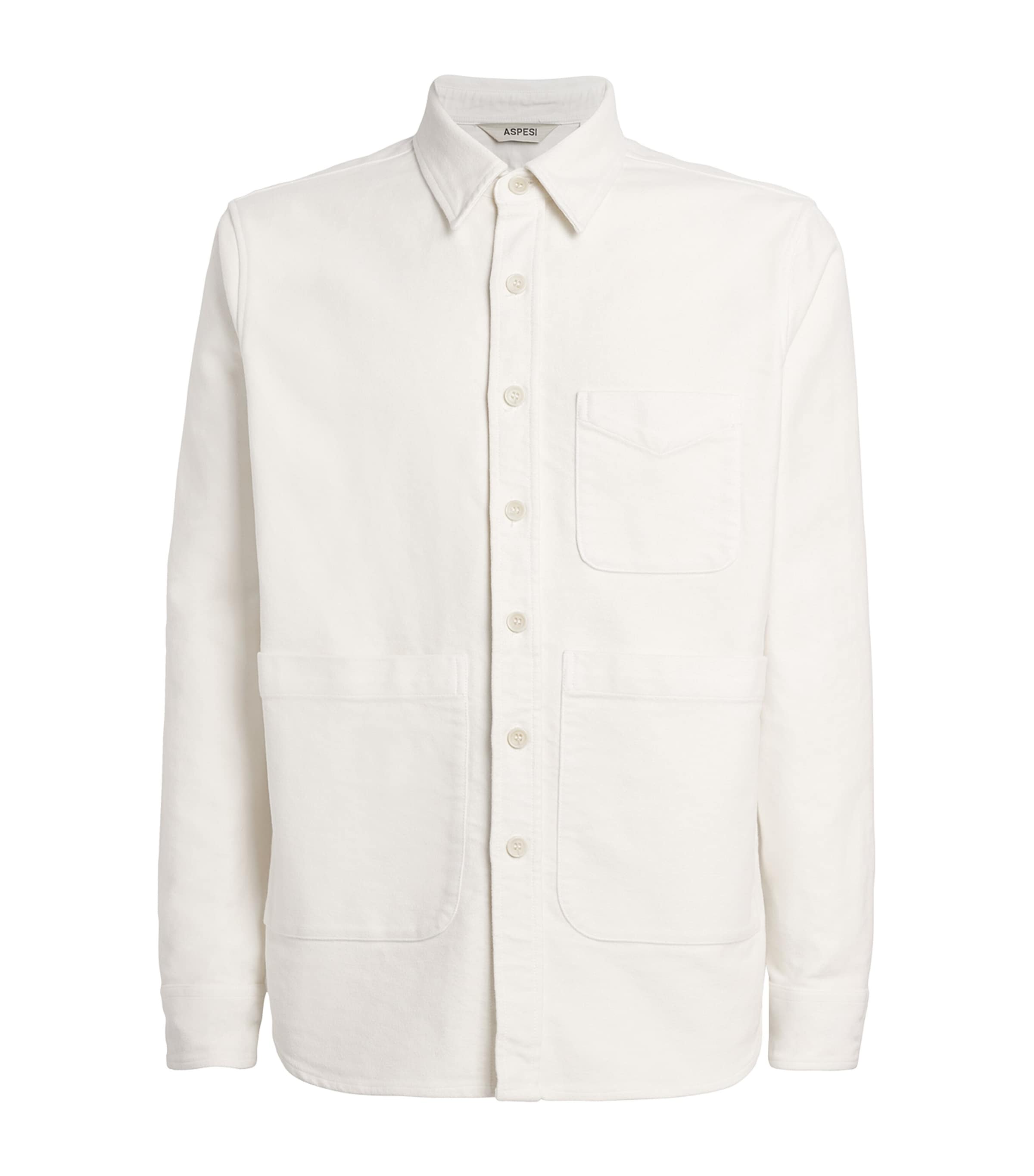 Aspesi Cotton 3-pocket Overshirt In White