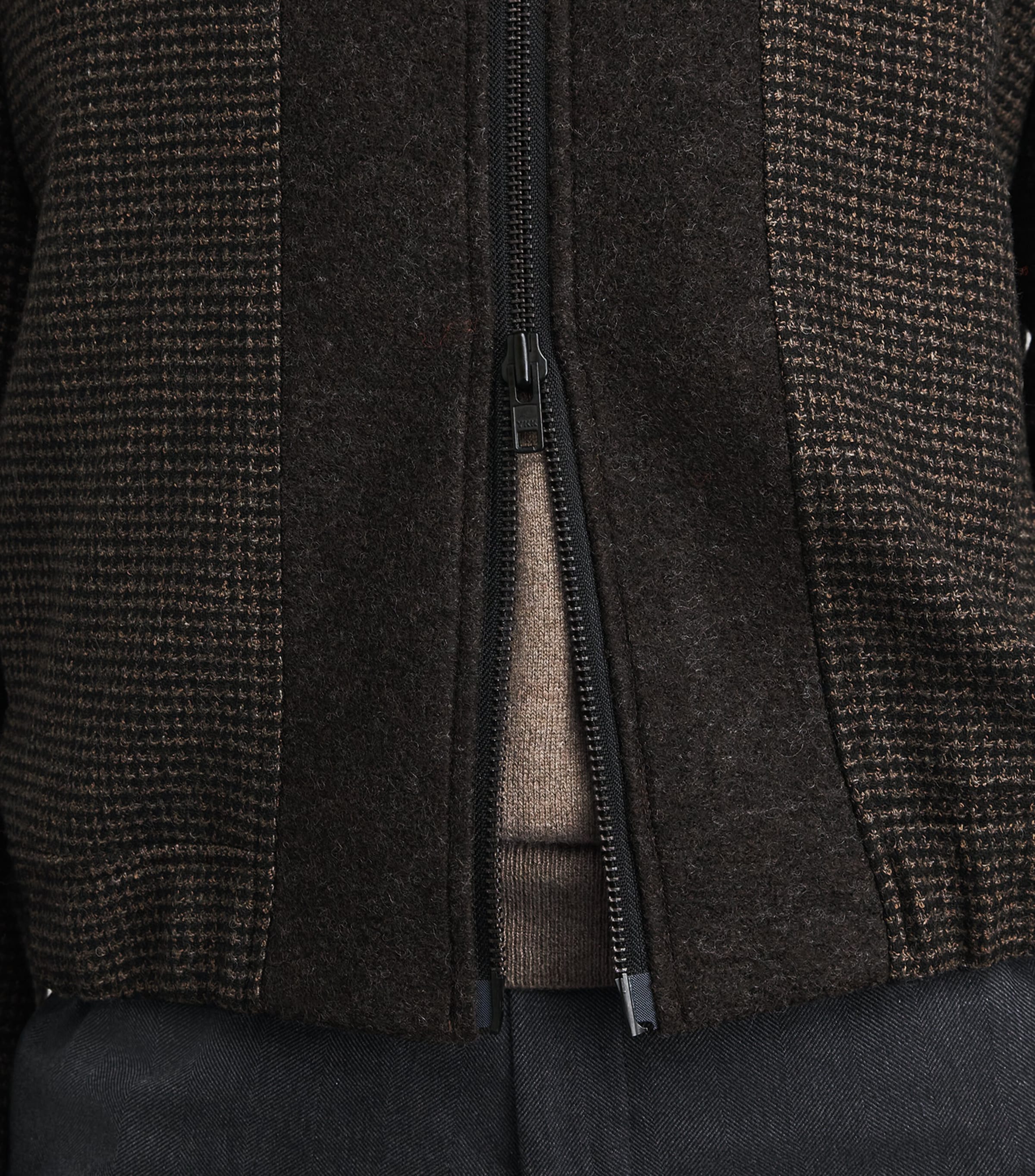 Oliver Spencer Mens Houndstooth Renbourne Jacket Brown Image 3