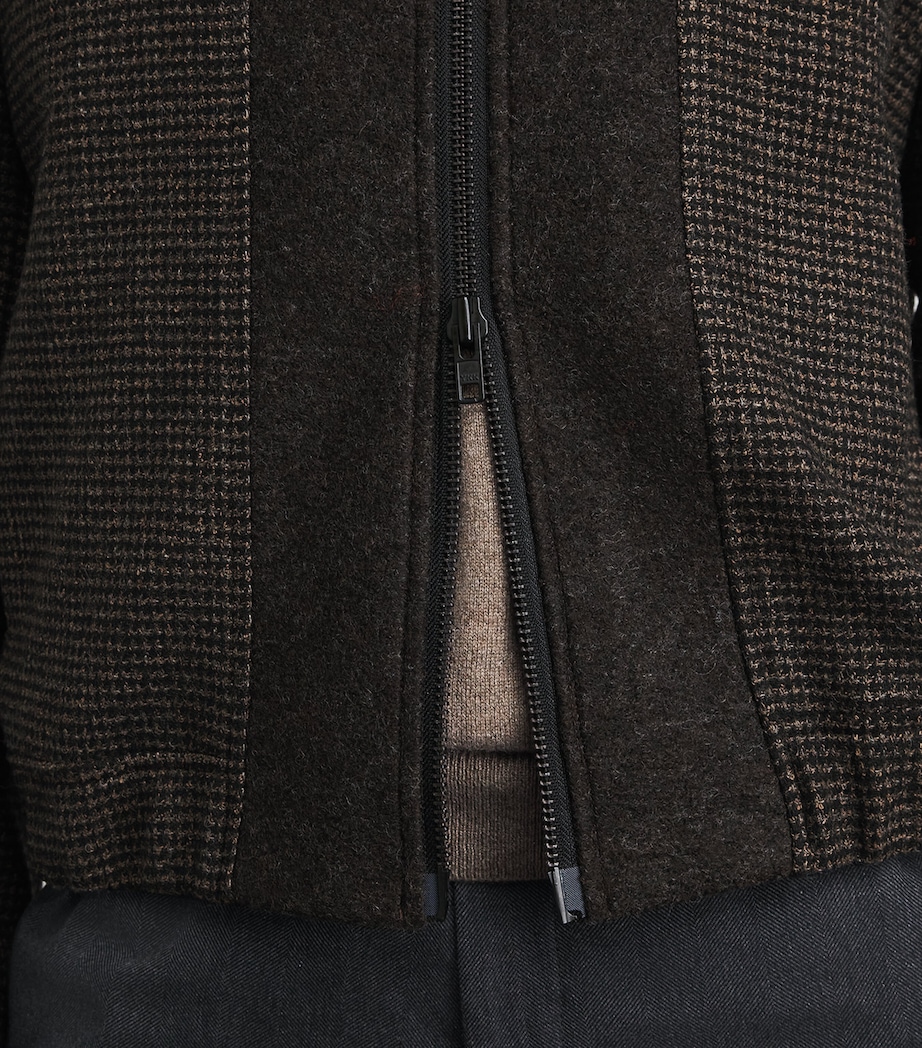 Oliver Spencer Mens Houndstooth Renbourne Jacket Brown Image 3