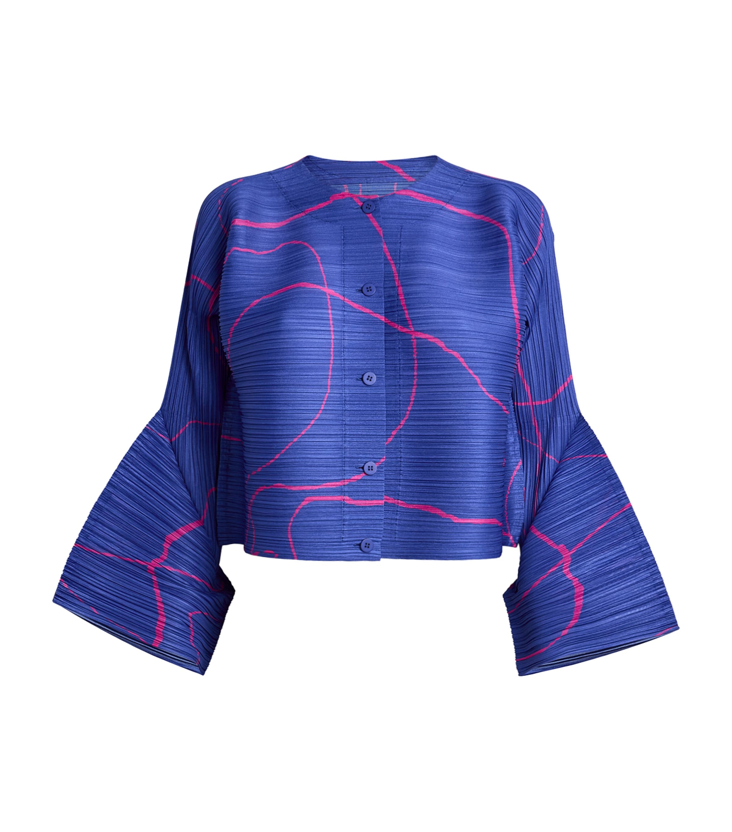 Issey Miyake Printed Pause Jacket In Blue