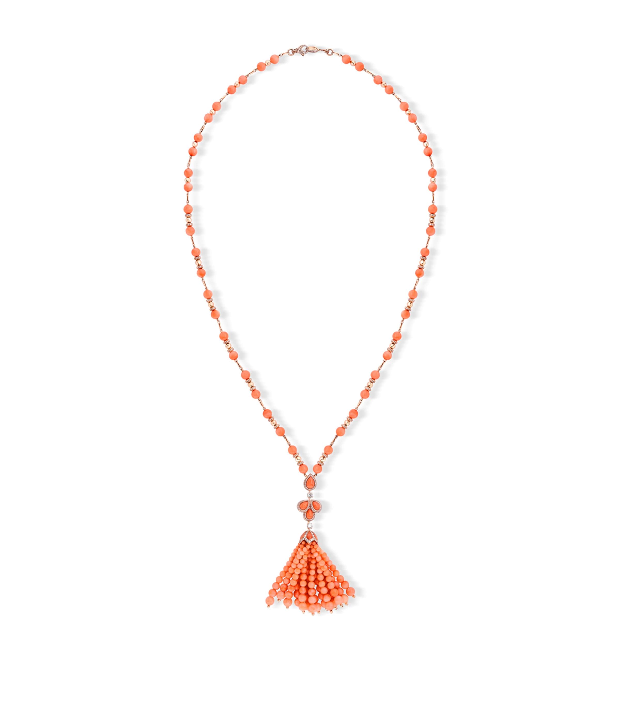 Rose Gold and Diamond Tassel Necklace MULTI Image 2