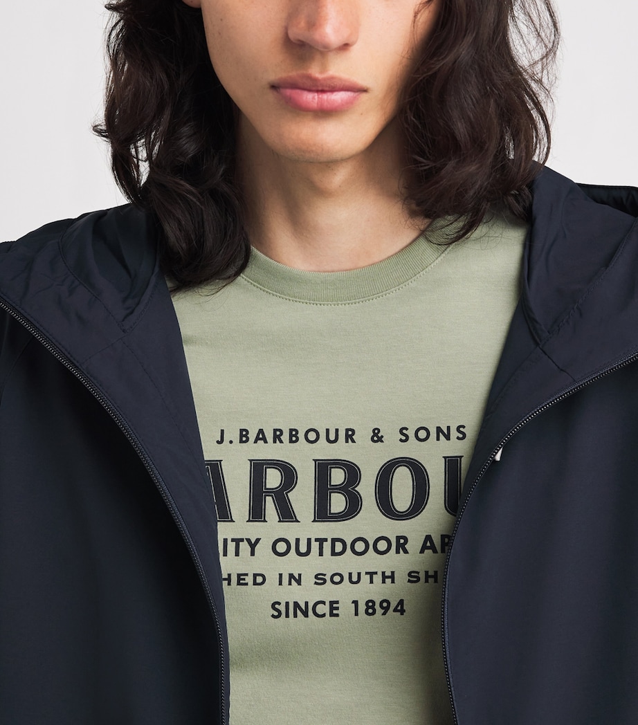 Barbour Mens Printed Moorside T-Shirt Mineral Green Image 3