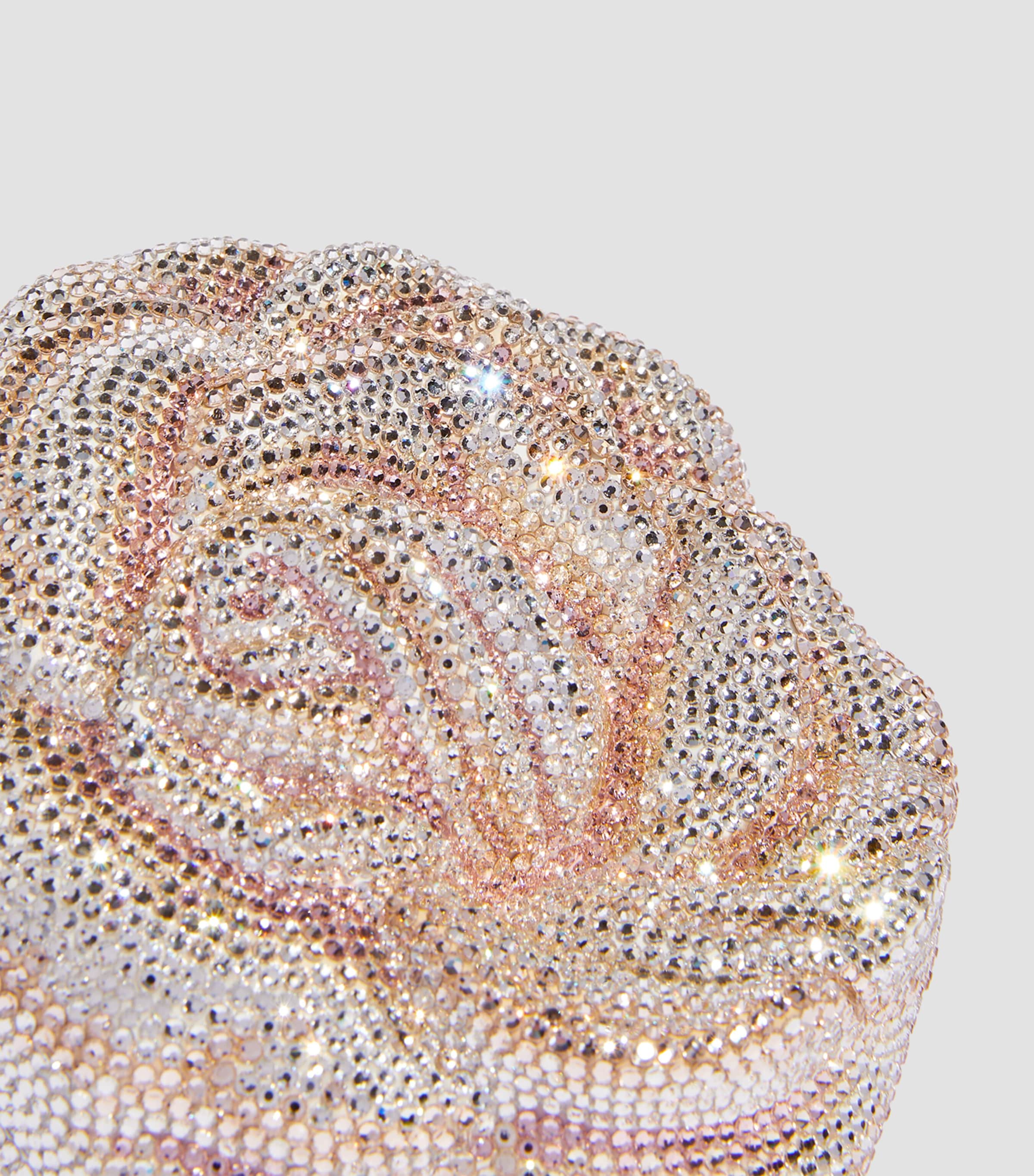 Judith Leiber Crystal-Embellished Rose Clutch Bag Sbhmt Silver Blush Image 6