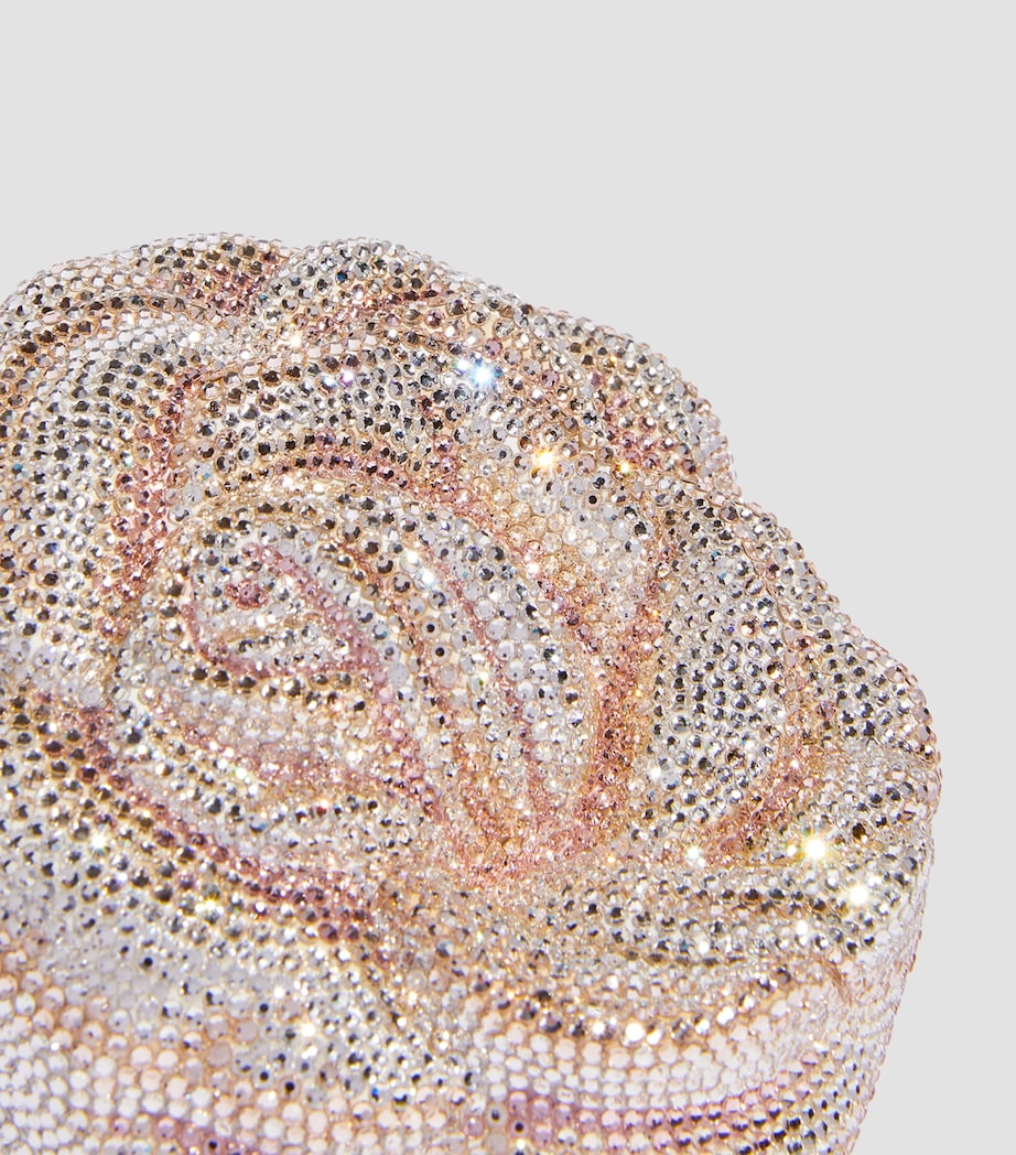 Judith Leiber Crystal-Embellished Rose Clutch Bag Sbhmt Silver Blush Image 6