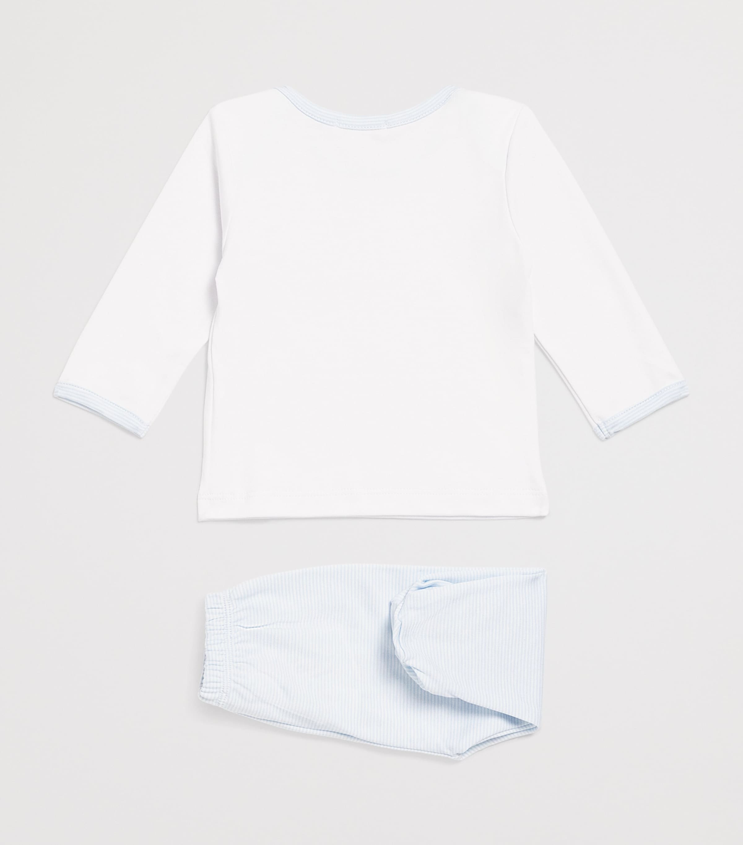 Pima Cotton Forest Fanfare Pyjama Set (0-6 Months) K191WHITE/LT BLUE Image 2