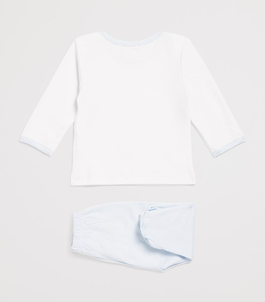 Pima Cotton Forest Fanfare Pyjama Set (0-6 Months) K191WHITE/LT BLUE Image 2