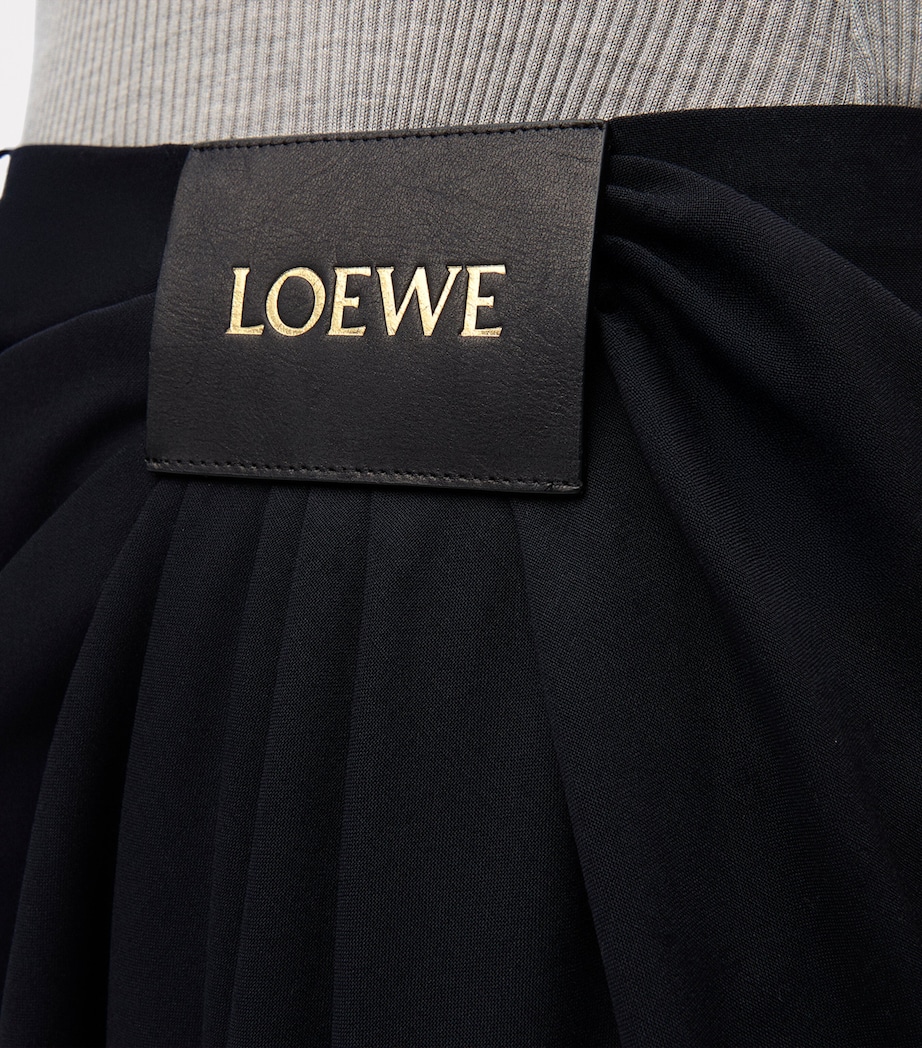 Wool Draped Cropped Trousers DARK NAVY BLUE Image 5