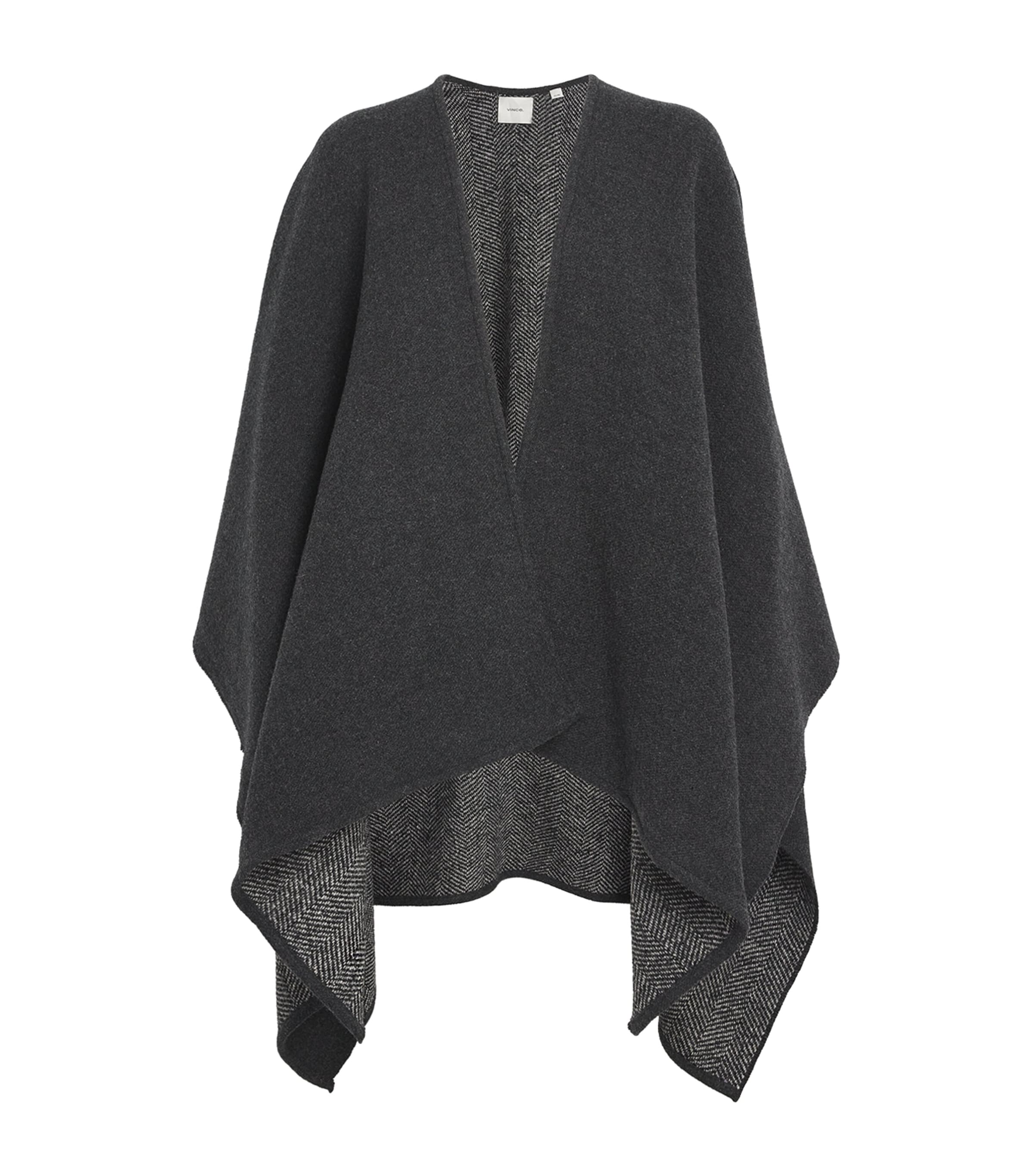 Vince Wool-blend Bouclé Cape In Black