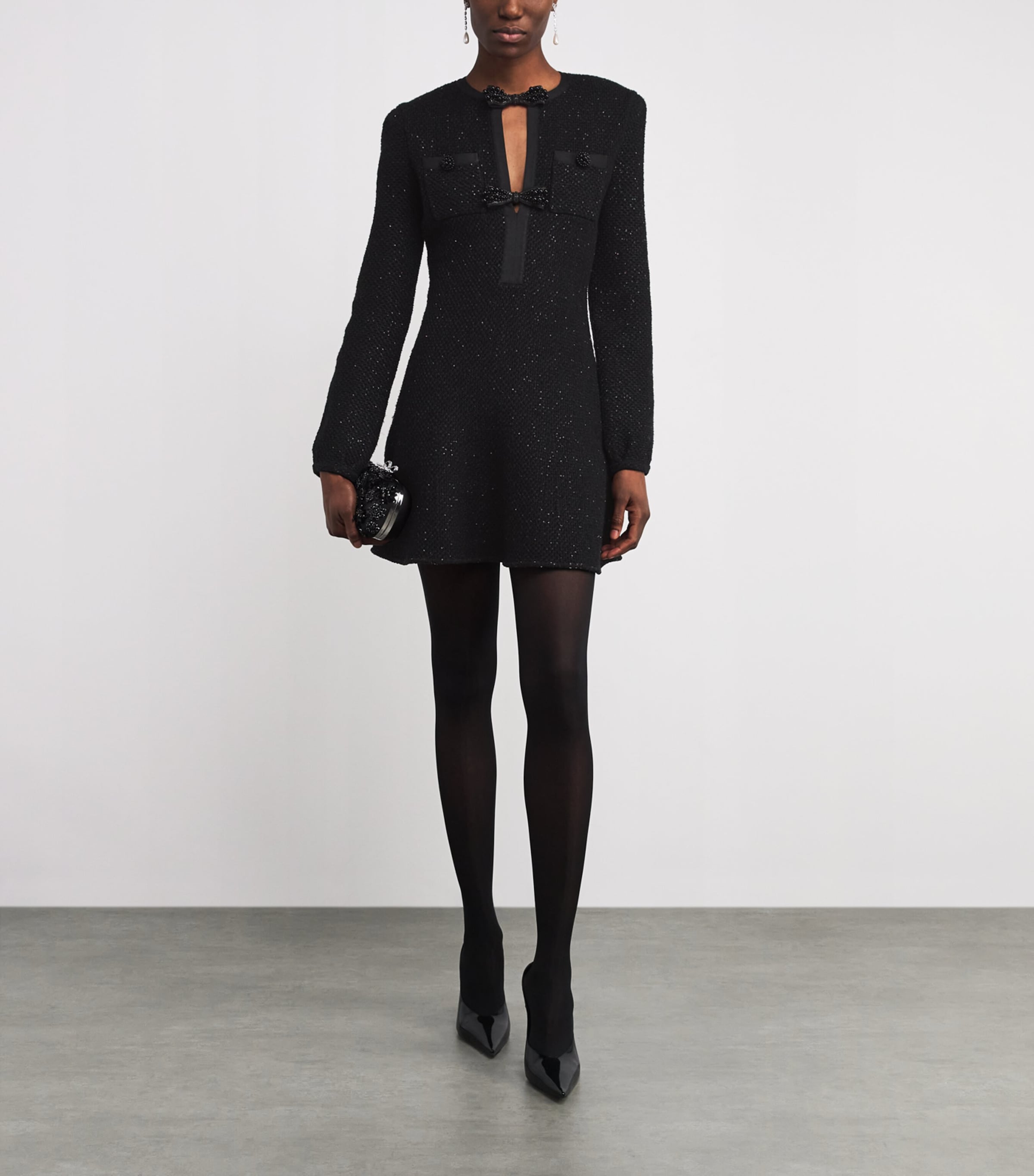 Sequinned Mini Dress BLACK Image 2