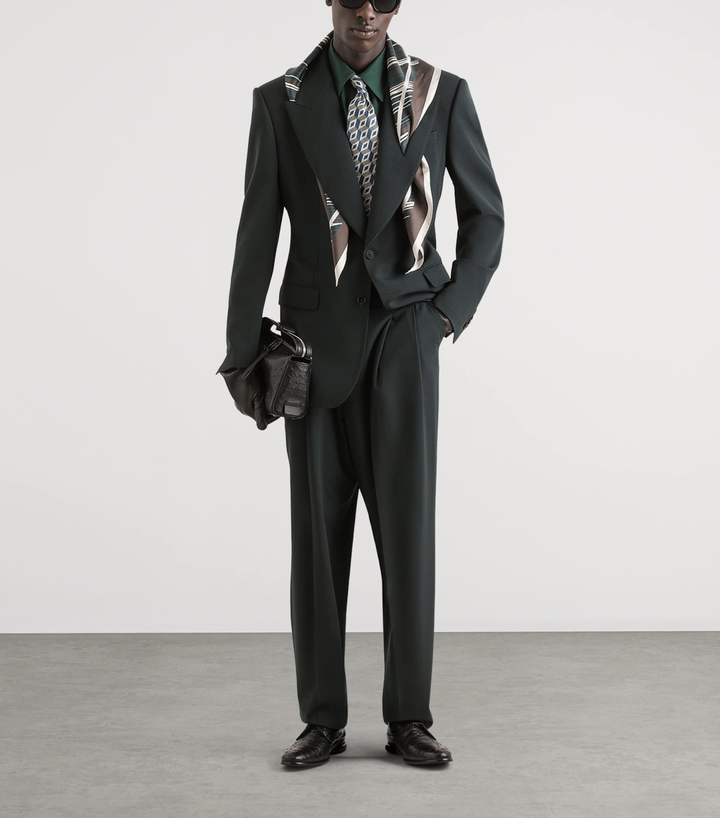Dolce&Gabbana Mens Virgin Wool Straight Trousers Dark Green G Image 2