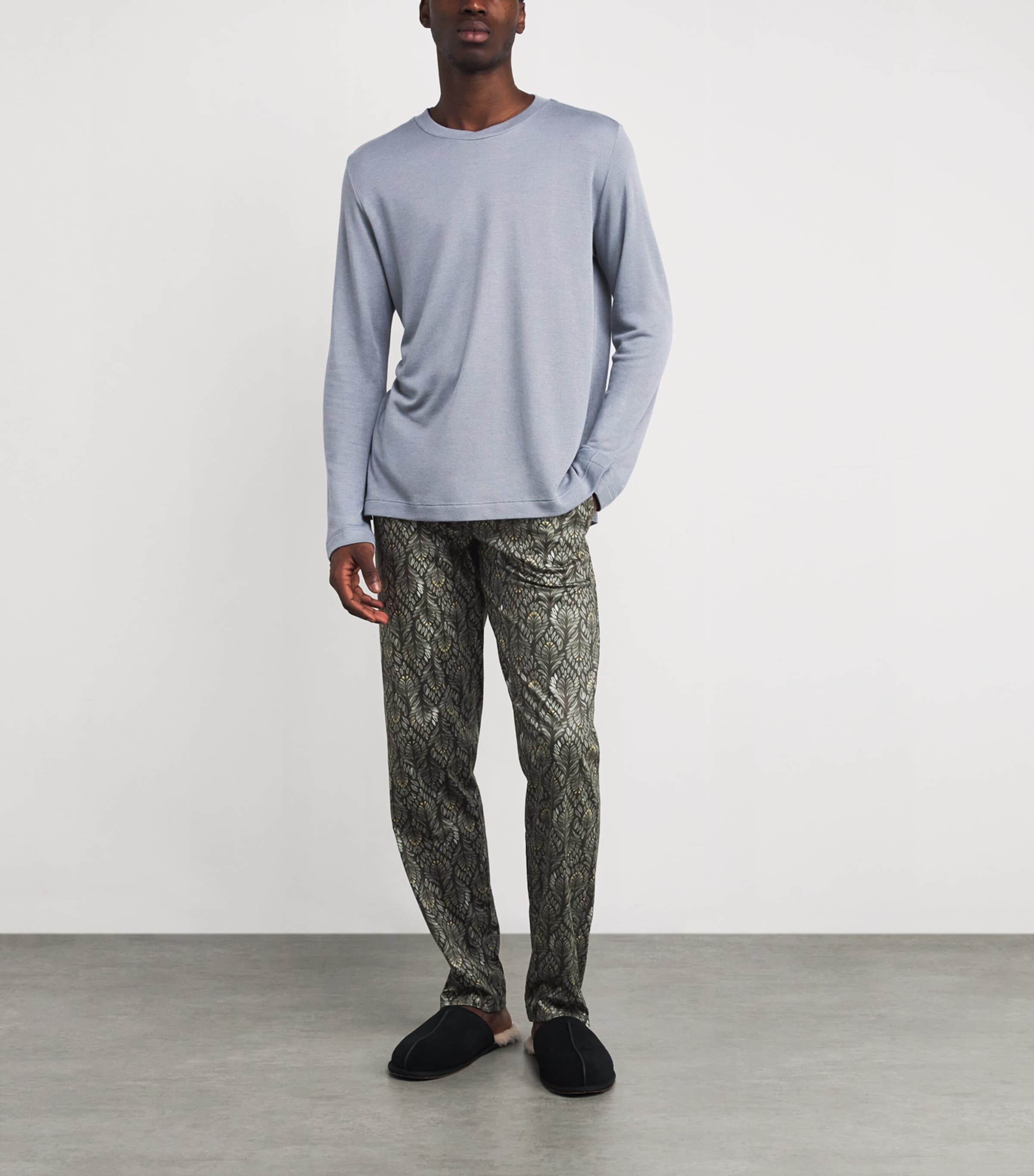 Cotton Night & Day Lounge Trousers 3034 LICHEN PATTERN Image 2