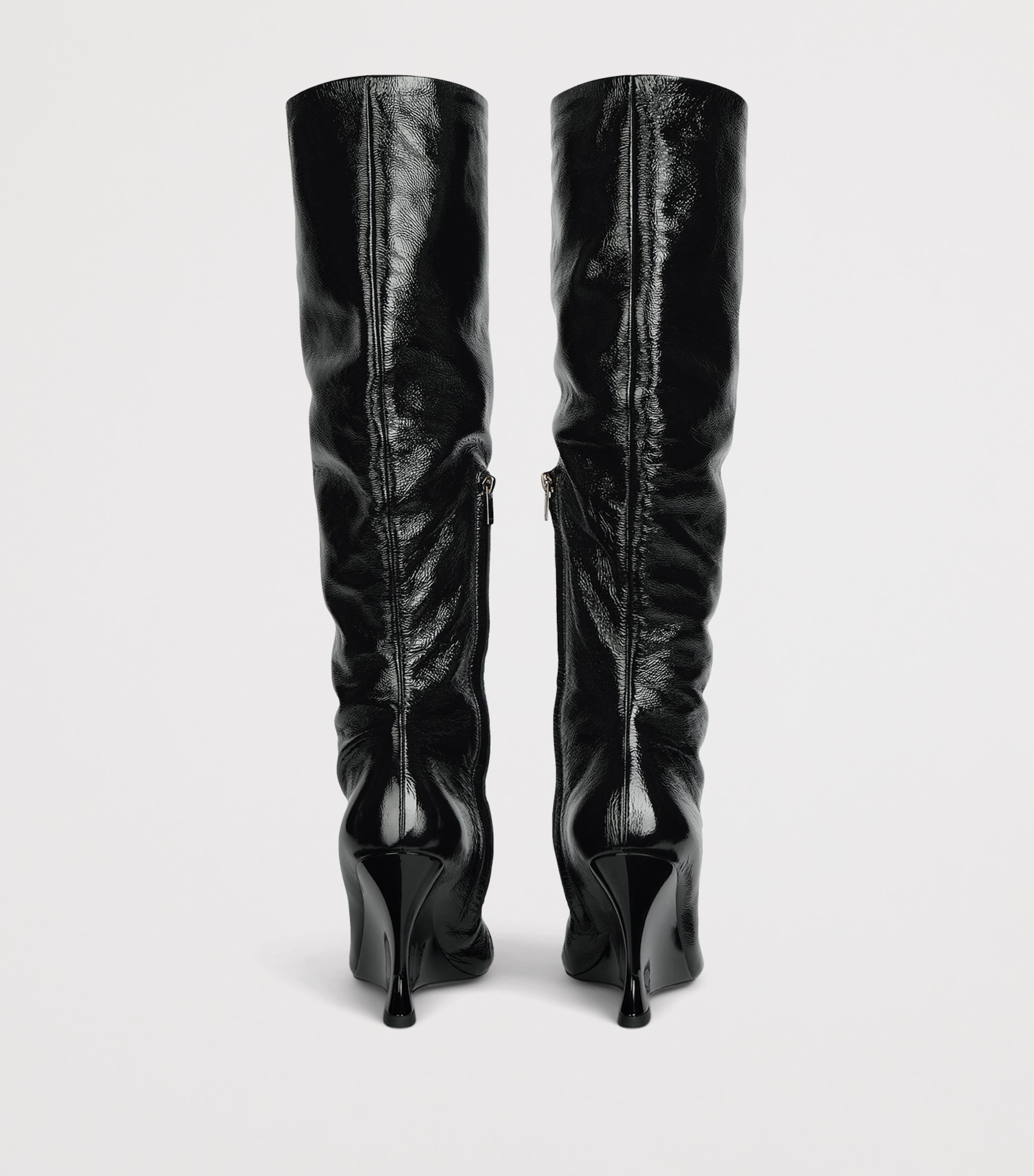 Balmain Leather Wedge Ankle Boots Noir Image 4