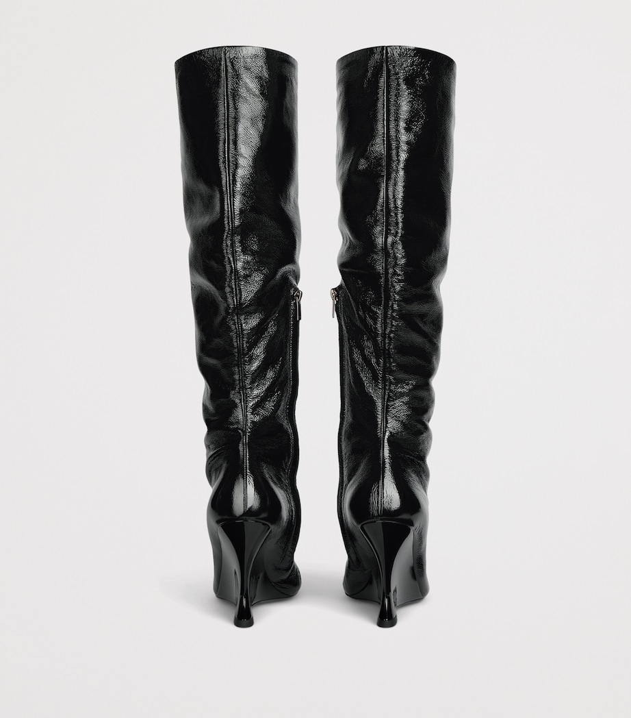 Balmain Leather Wedge Ankle Boots Noir Image 4