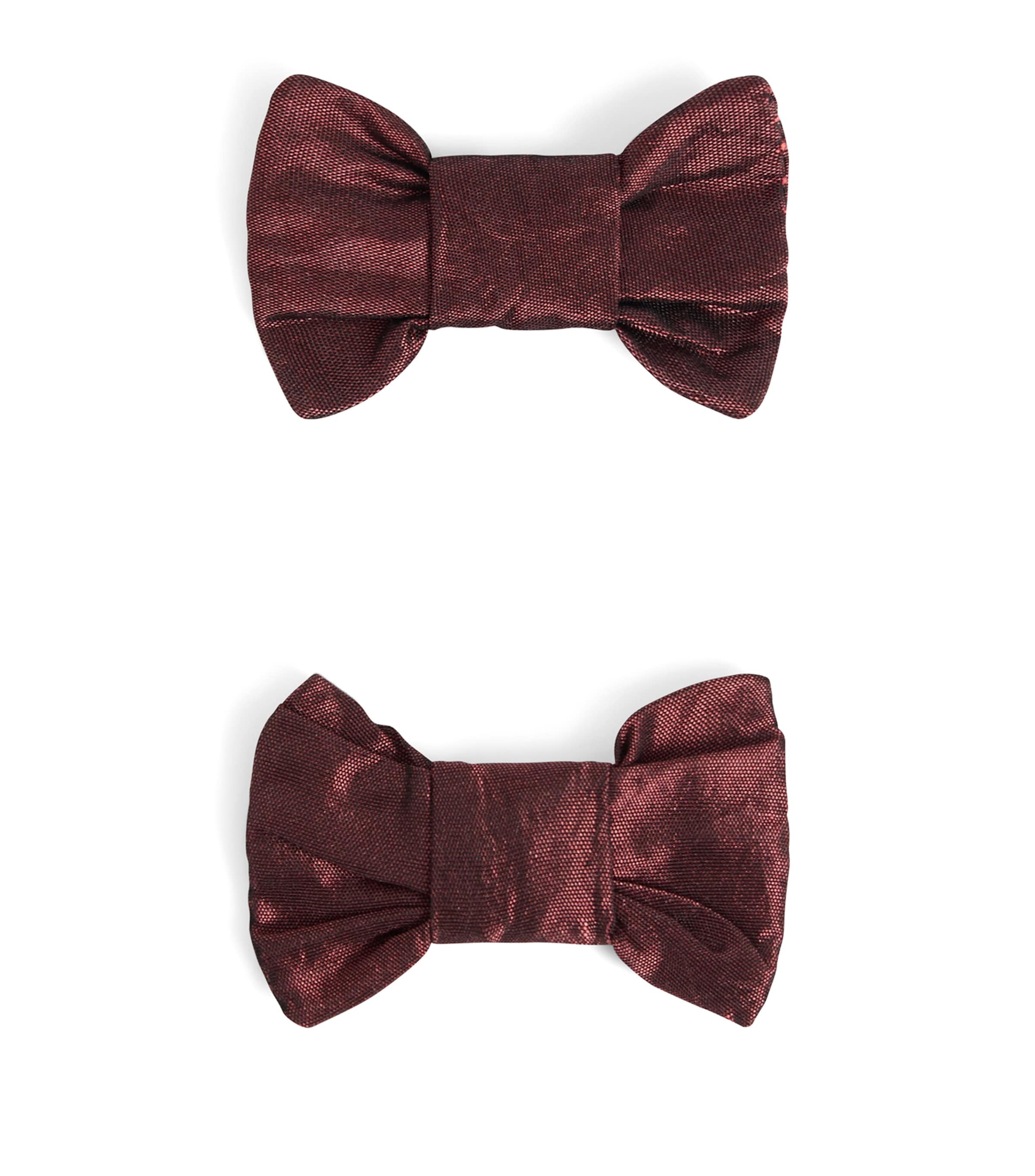 Bonpoint Bow Hair Clip (set Of Two) In Brown