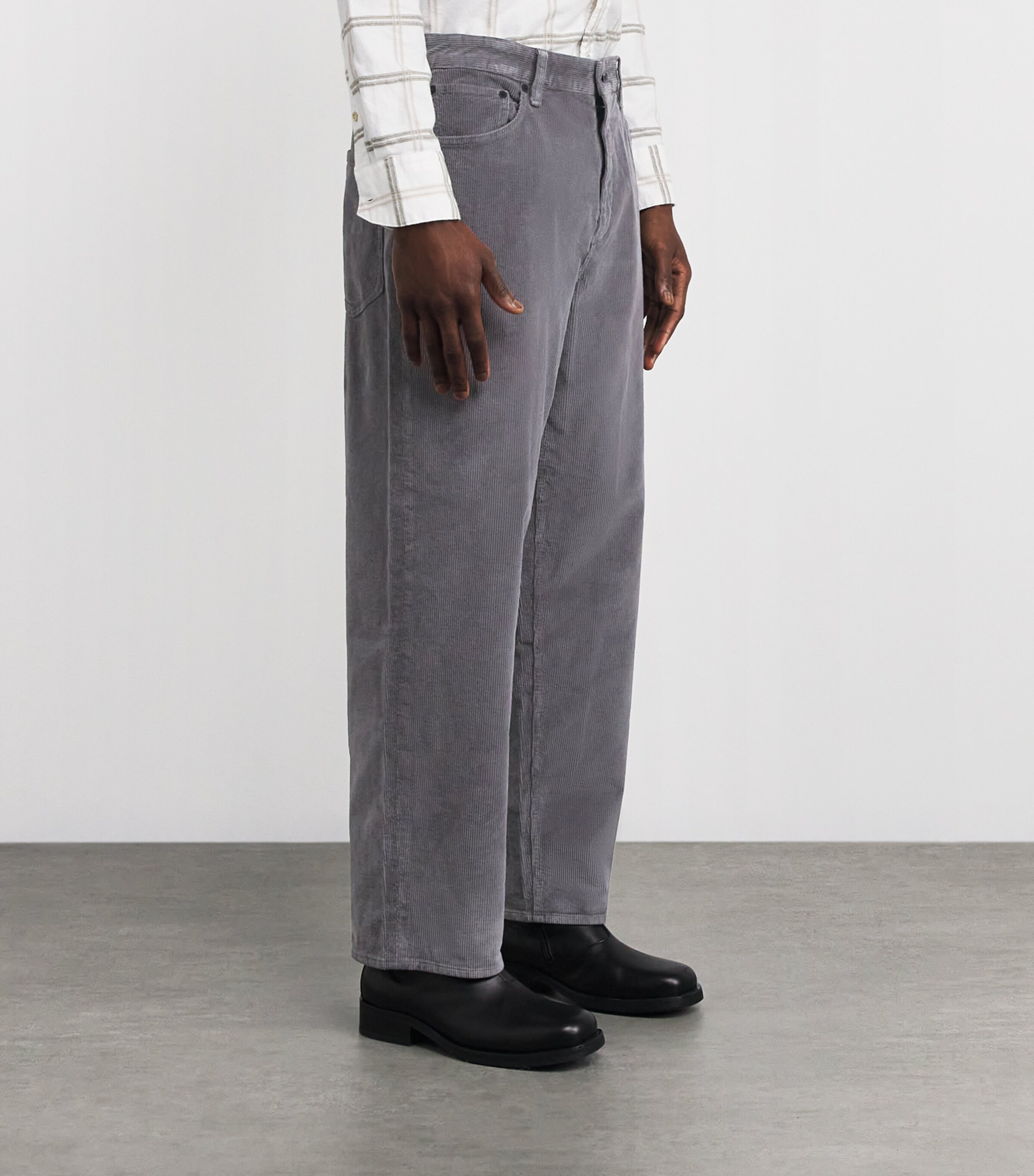 Cotton-Blend Corduroy rbBAGGY Trousers SLATE Image 3