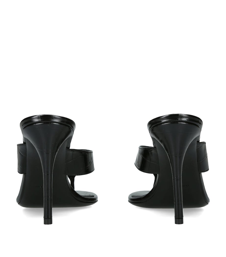 Alaïa Croc-Embossed Leather Infra Thong Mules 90 Black Image 4
