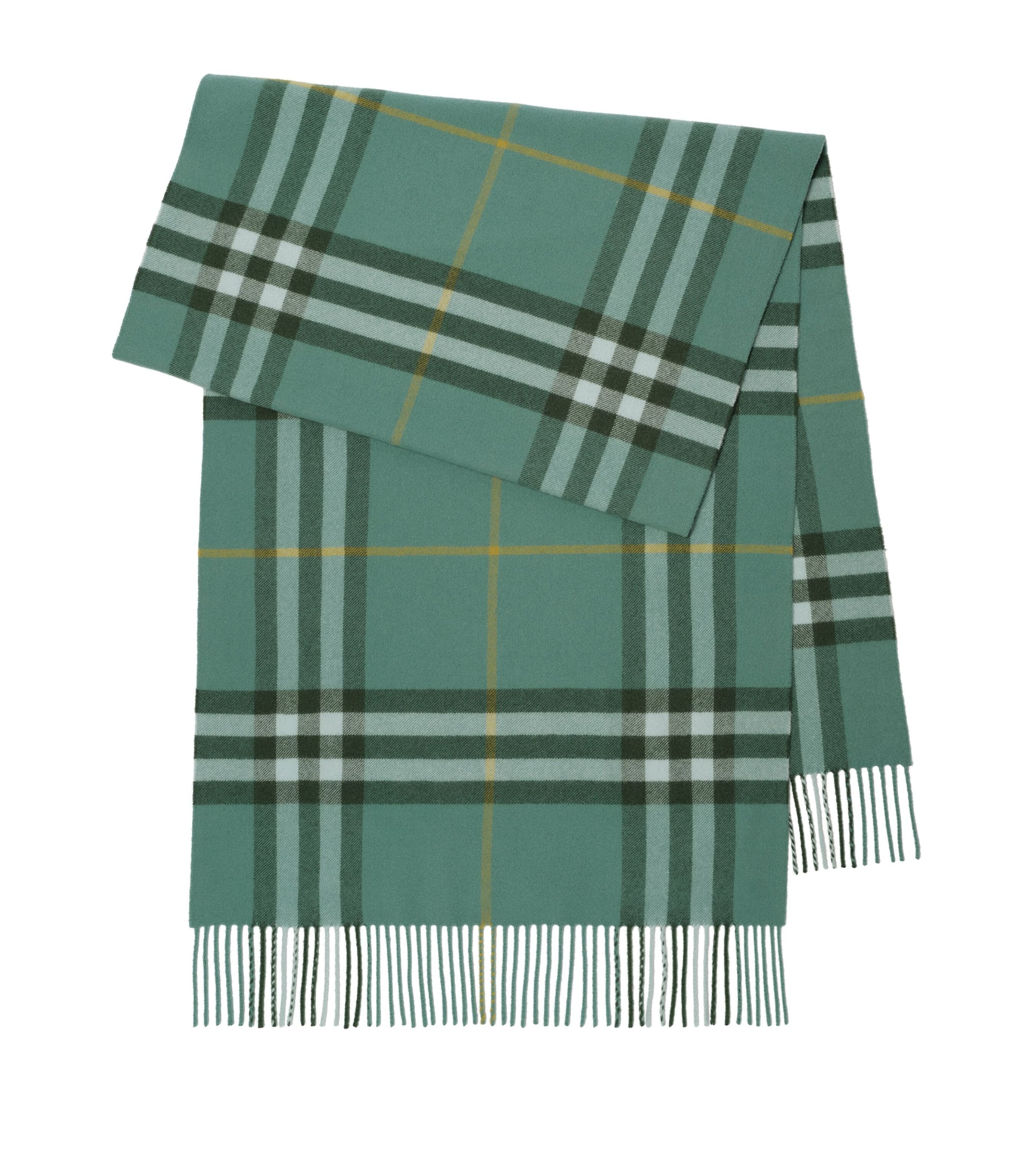 Burberry Green Highgrove x Burberry Cashmere Check Scarf | Harrods US