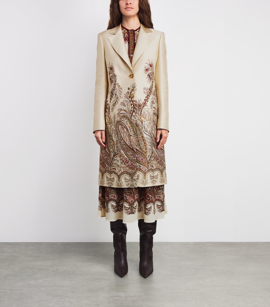 Satin Patterned Princess Coat S9820 Image 3