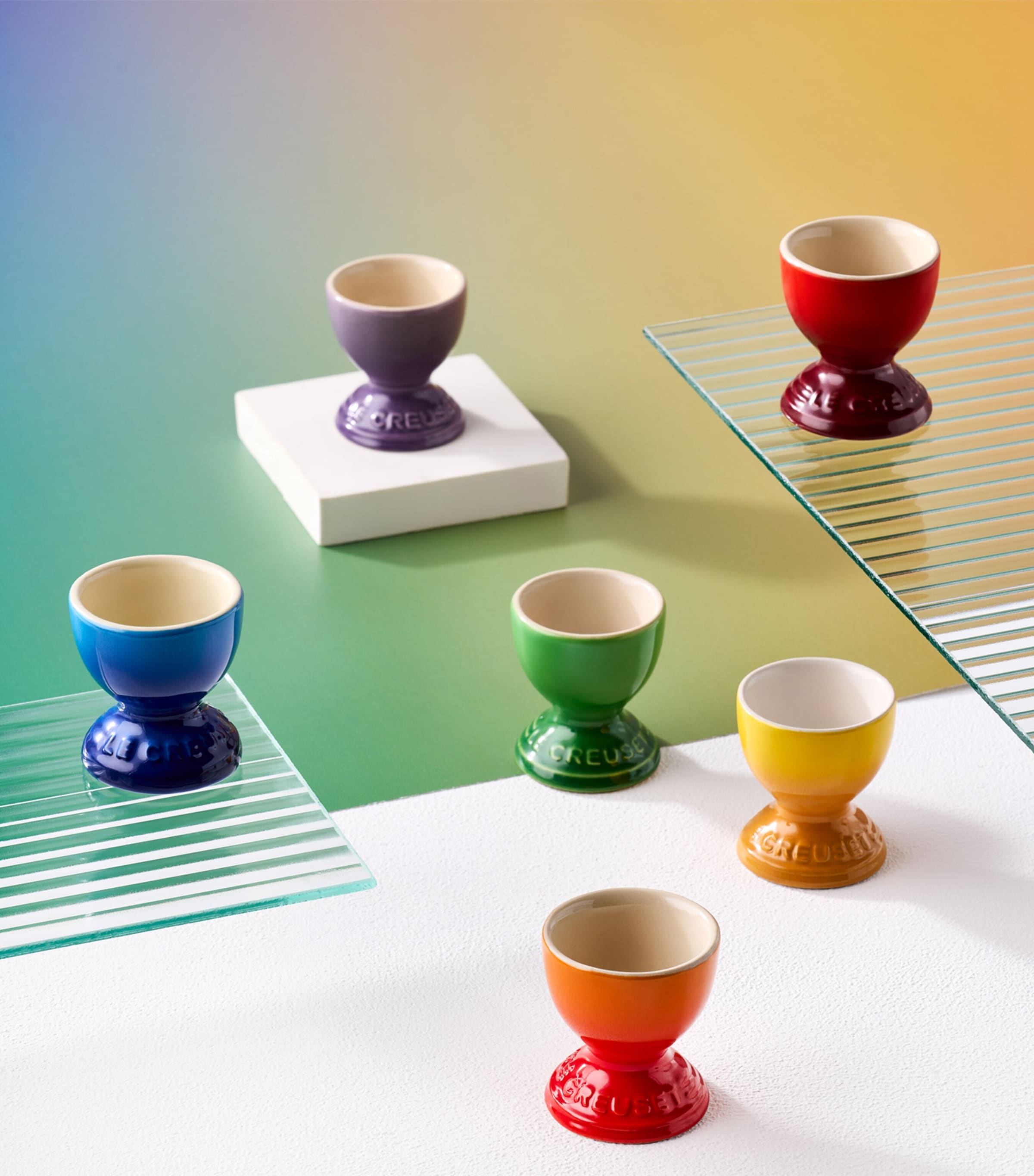 Stoneware Rainbow Egg Cup (Set of 6) NO COLOUR Image 6