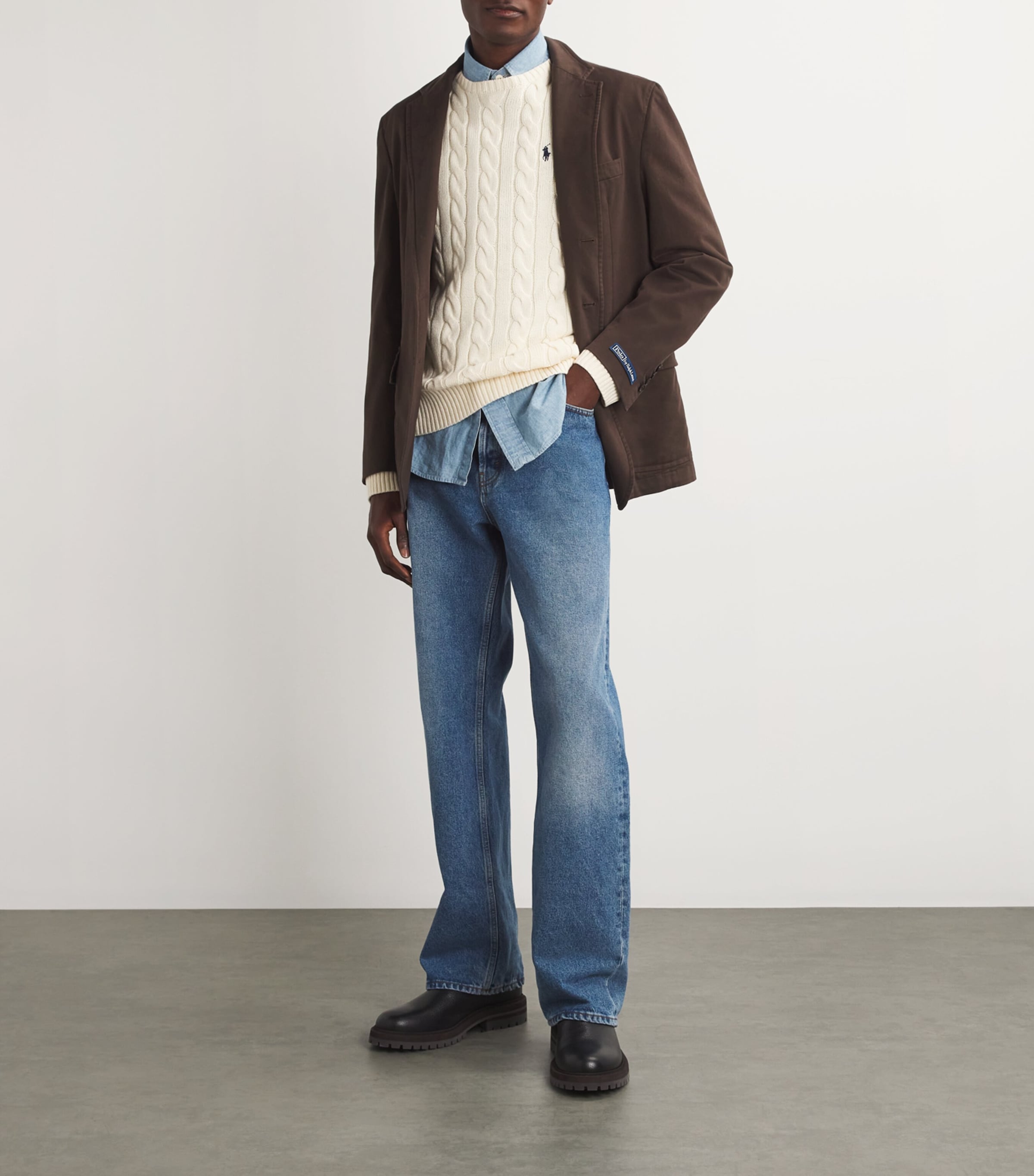 Polo Ralph Lauren Mens Single-Breasted Blazer Brown Image 2